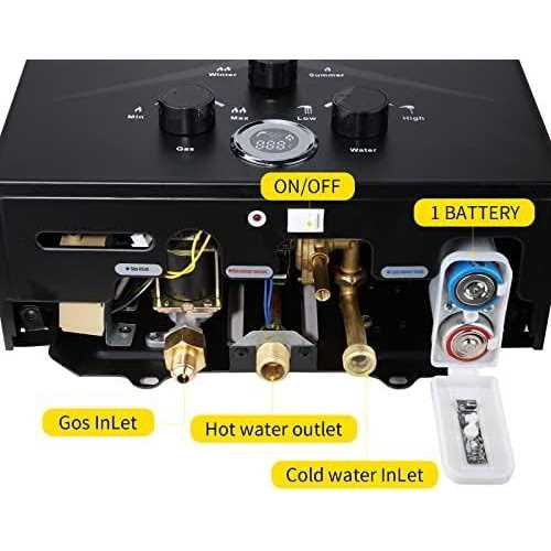 Tankless Water Heater 5.26GPM 20L Outdoor Portable GasHot Water Heater Instant Propane Water Heater with Digital Display Multi-Protection - Cheap Fitting