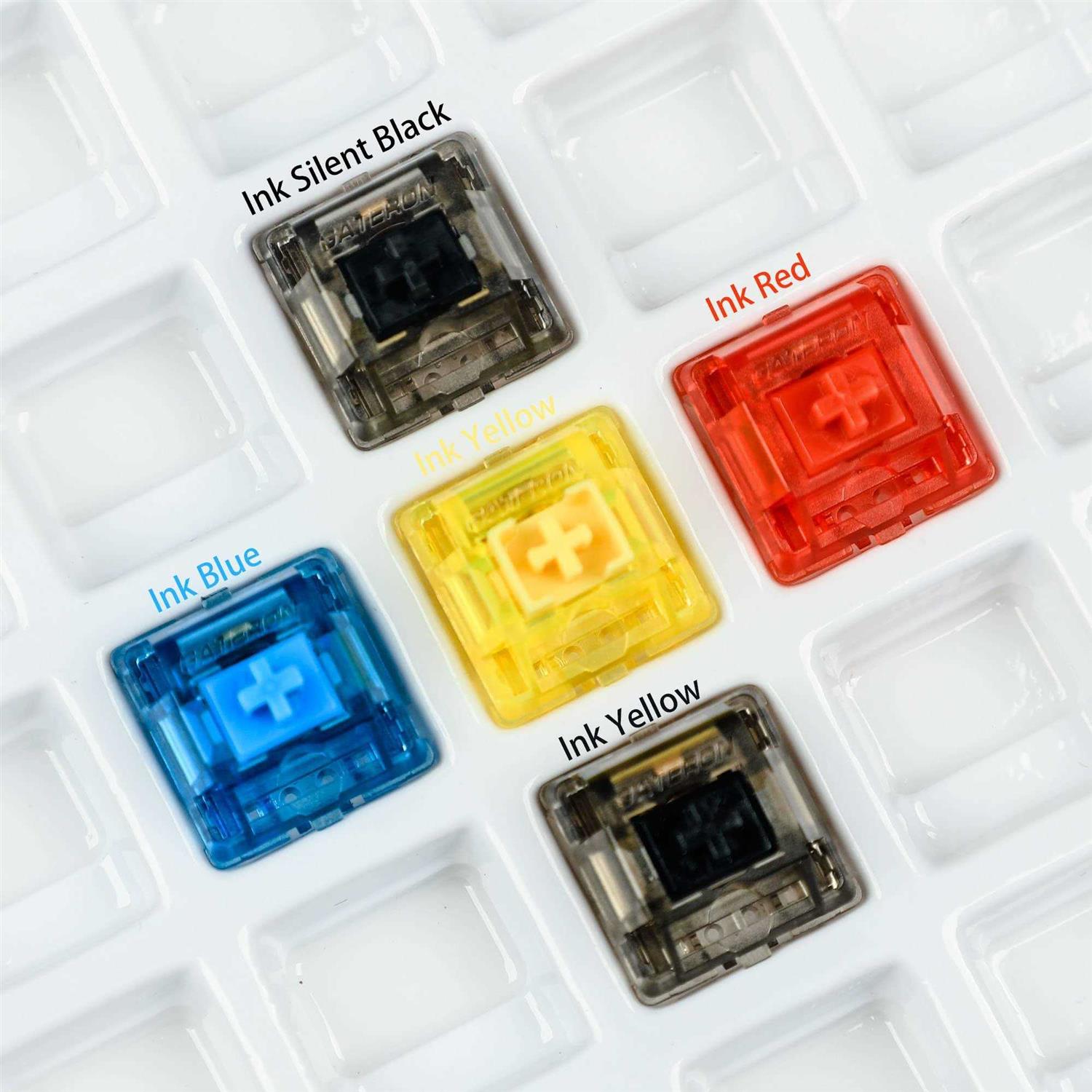 Custom Switch Gateron Ink 5 pin V2 Switches Transparent Smokey Housing Black Red Blue Silent Black Yellow for Mechanical Keyboard - Cheap Fitting