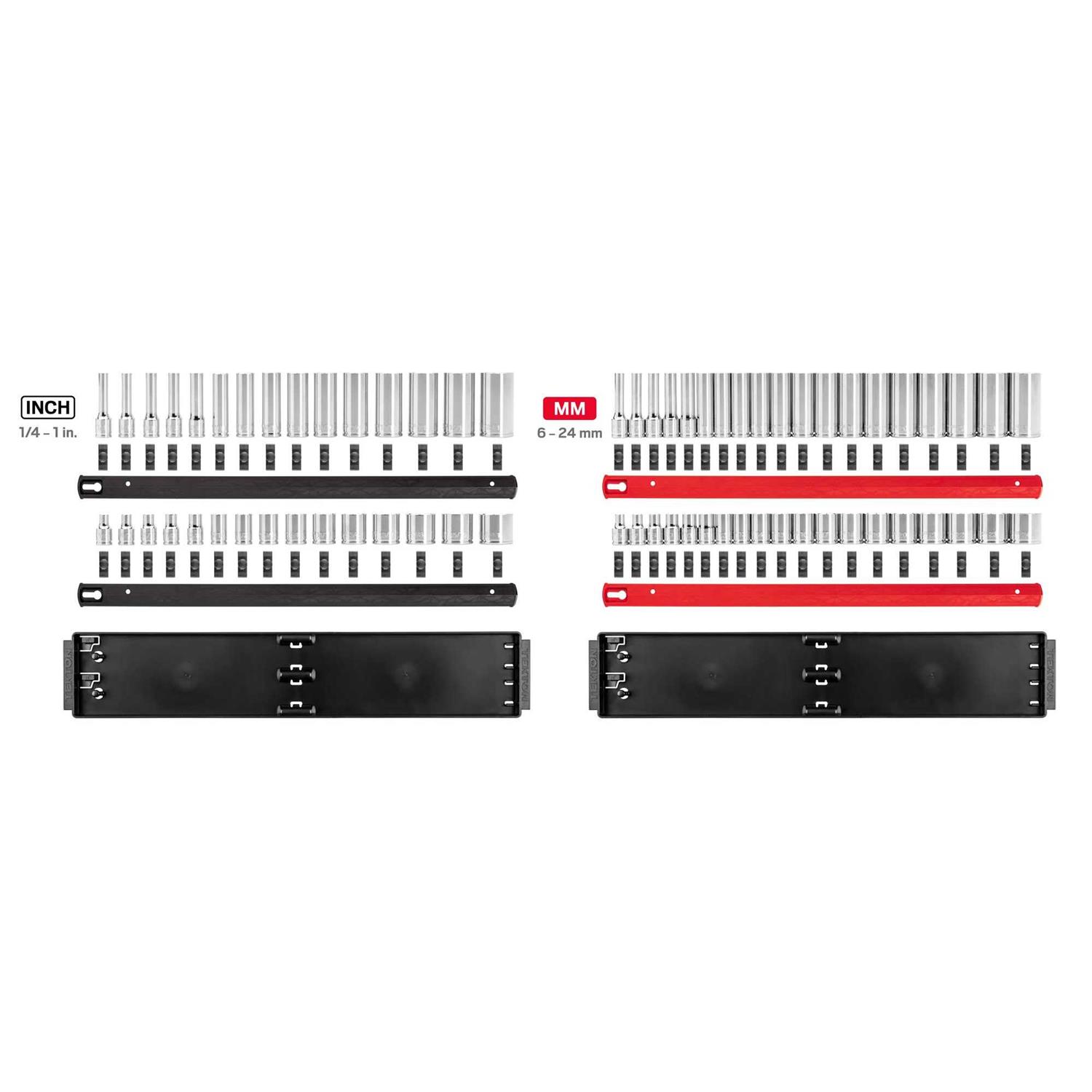 TEKTON 3/8 in. Drive 6-Point Socket Set with Rails - Cheap Fitting