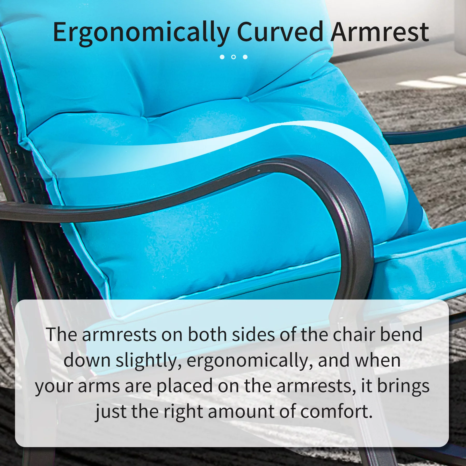 Domi Outdoor Living 3 Pieces Bistro Set Rocking Chairs Thickened Cushion and Glass Top Table (Beige) - Cheap Fitting