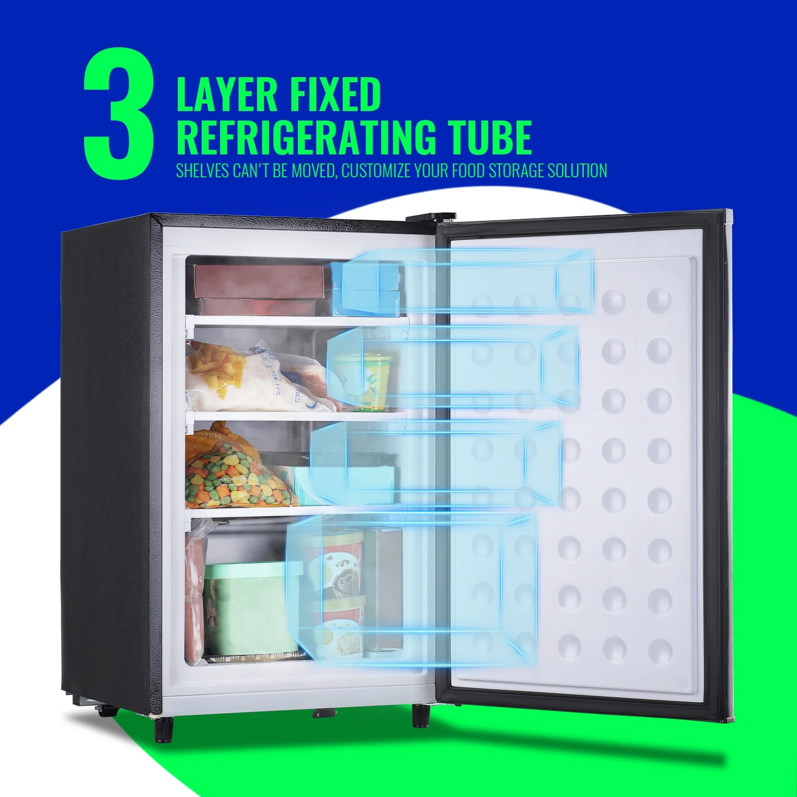 DEMULLER Single Door Compact Freezer with 7 Adjustable Temp Control, Black 3.2 Cu.ft Upright Freezer - Cheap Fitting