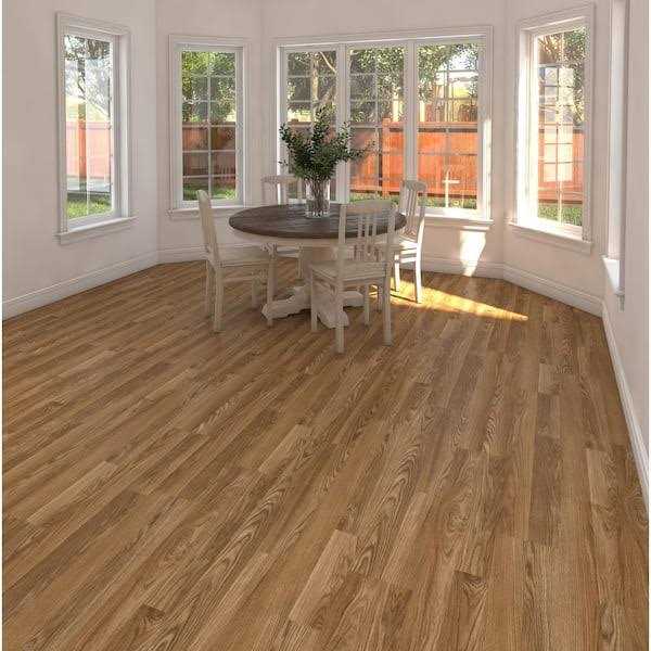 TrafficMaster Kellum Valley Oak Gunstock Brown 7 mm T x 8 in. W Laminate Wood Flooring - Cheap Fitting