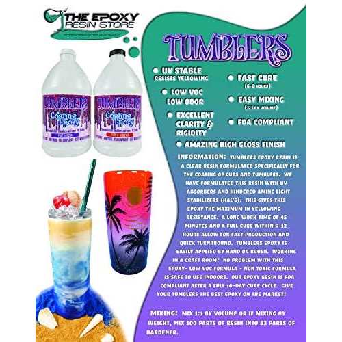 The Epoxt Resin Store Tumbler Coating Epoxy Resin Super Gloss Shine Fast Cure - Cheap Fitting