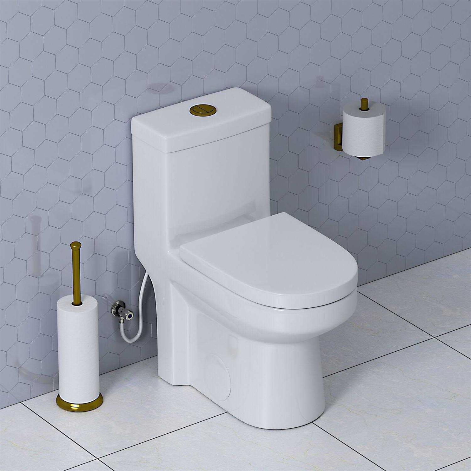Horow HWMT-8733S-G Nia 1.28 GPF Round Dual-Flush Floor Mounted One-Piece Toilet Finish - Cheap Fitting