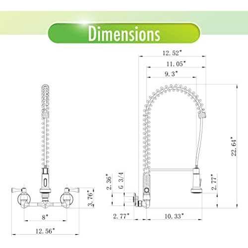 Tosca 2-Handle Wall-Mount Pull-Down Sprayer Kitchen Faucet - Cheap Fitting