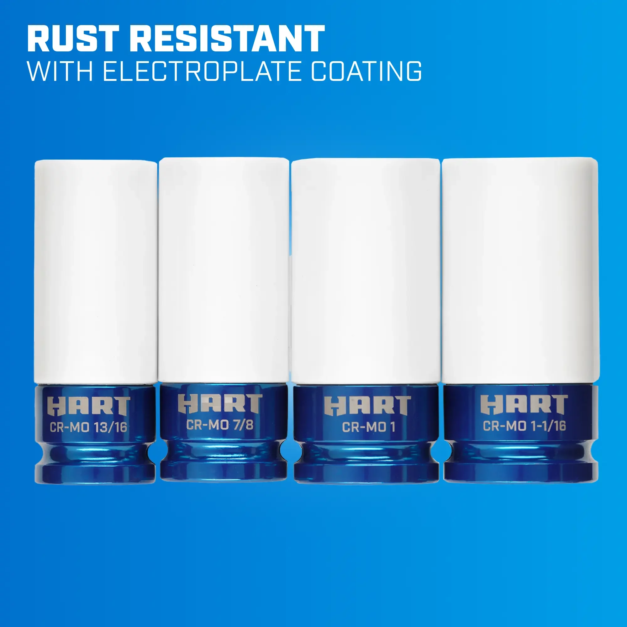 HART 1/2-inch Non-Marring Impact Socket Set (4-Piece), Standard Sockets - Cheap Fitting