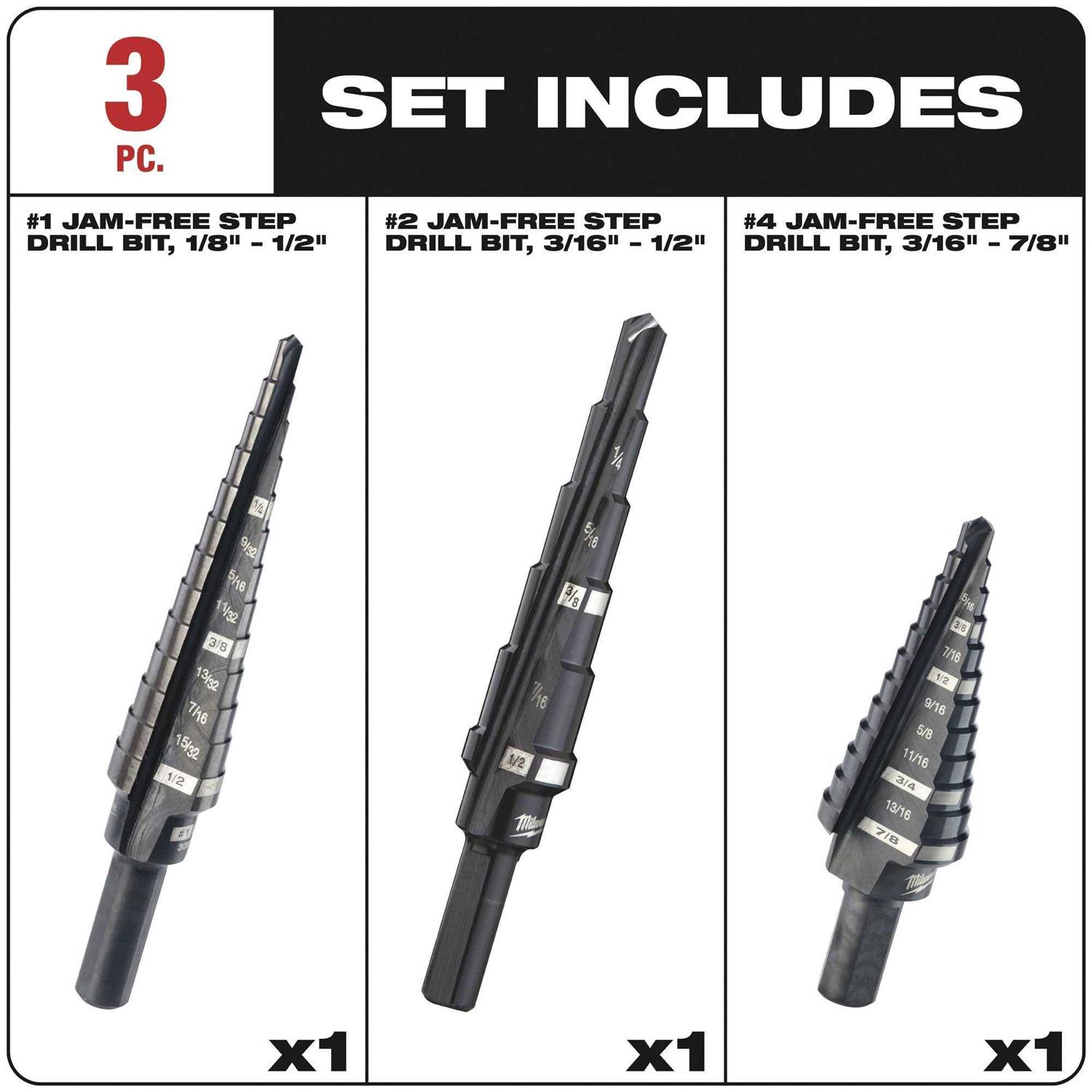 Milwaukee 48-89-9221 Step Drill Bit Set - Cheap Fitting