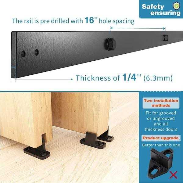 WINSOON Single Track Bypass Barn Door Hardware Double Doors Kit - Cheap Fitting