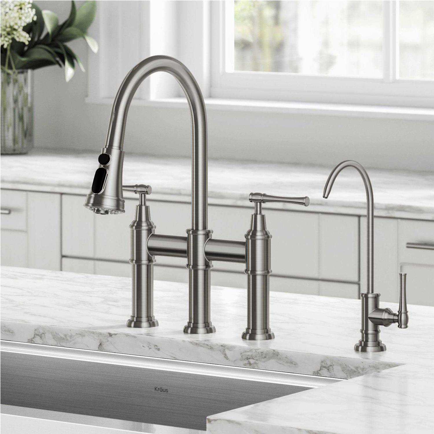 Kraus Allyn Transitional Bridge Kitchen Faucet KPF-3121 - Cheap Fitting