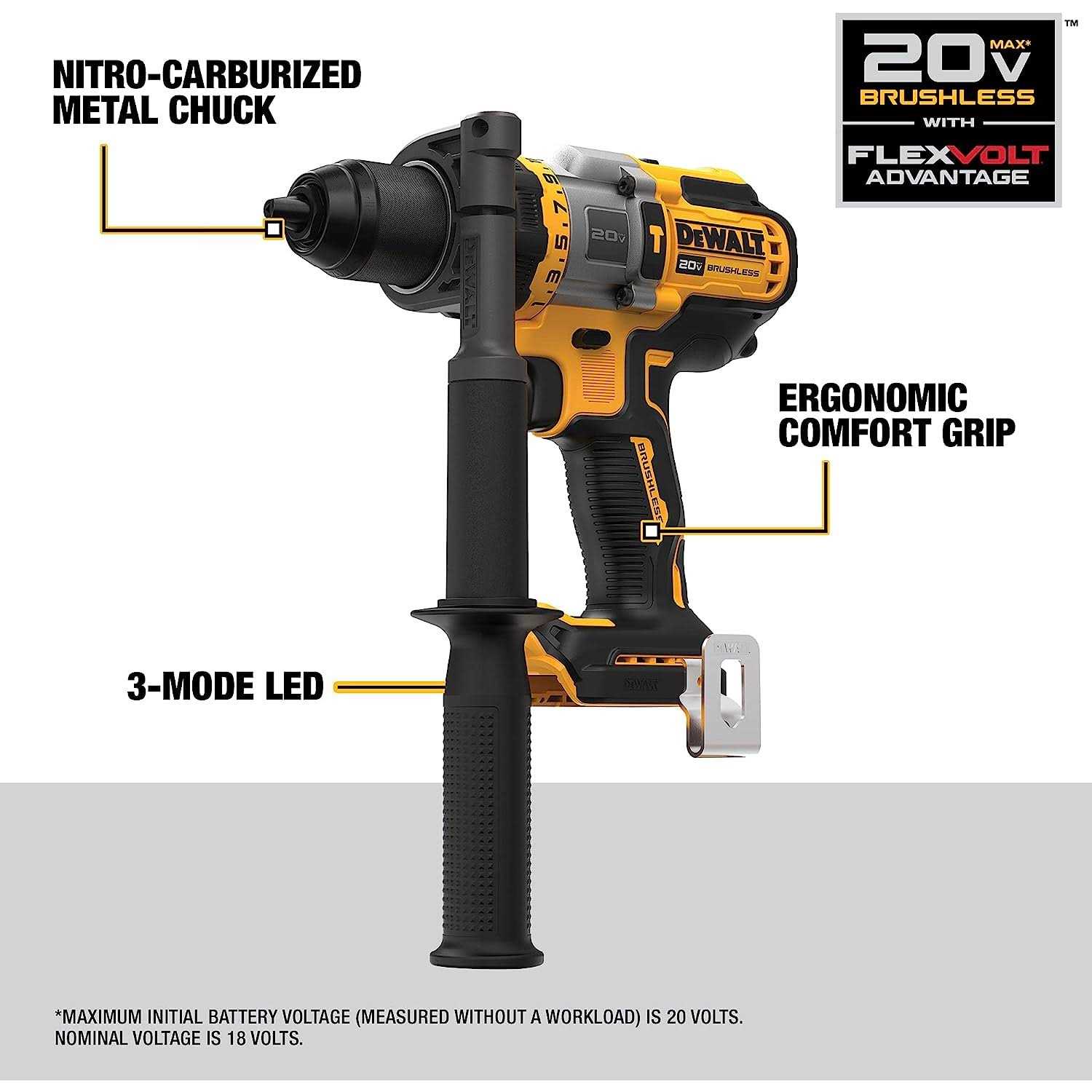 Dewalt 20V MAX 1/2 Brushless Cordless Hammer Drill/Driver with FLEXVOLT Advantage DCD999B - Cheap Fitting