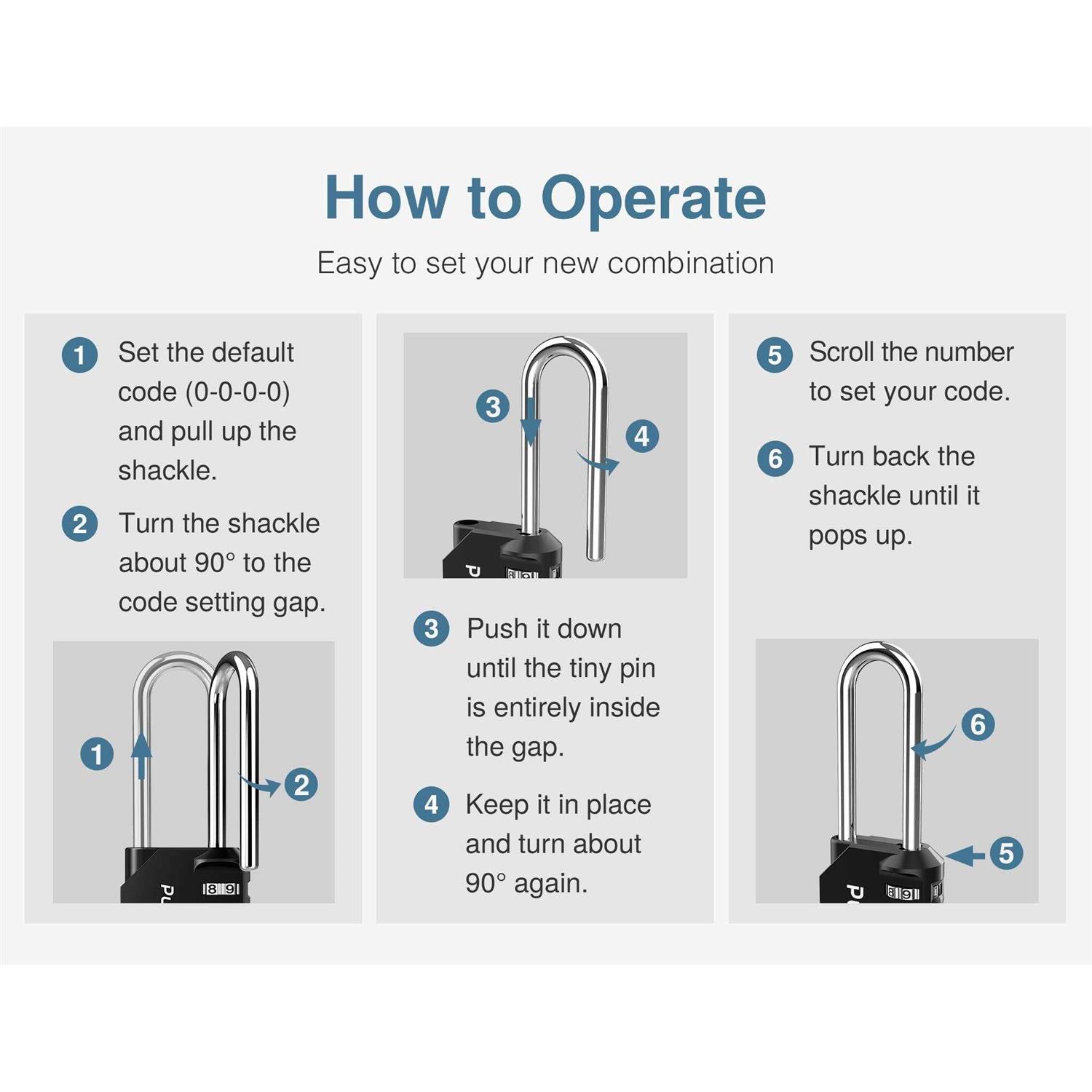 Puroma 2 Pack Combination Lock 4 Digit Locker Lock Outdoor Waterproof Padlock for School Gym Locker - Cheap Fitting