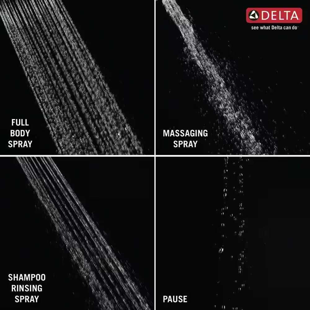 Delta HydroRain Two-in-One 4-Spray Patterns 6 inch Dual Shower Heads Brushed Nickel - Cheap Fitting