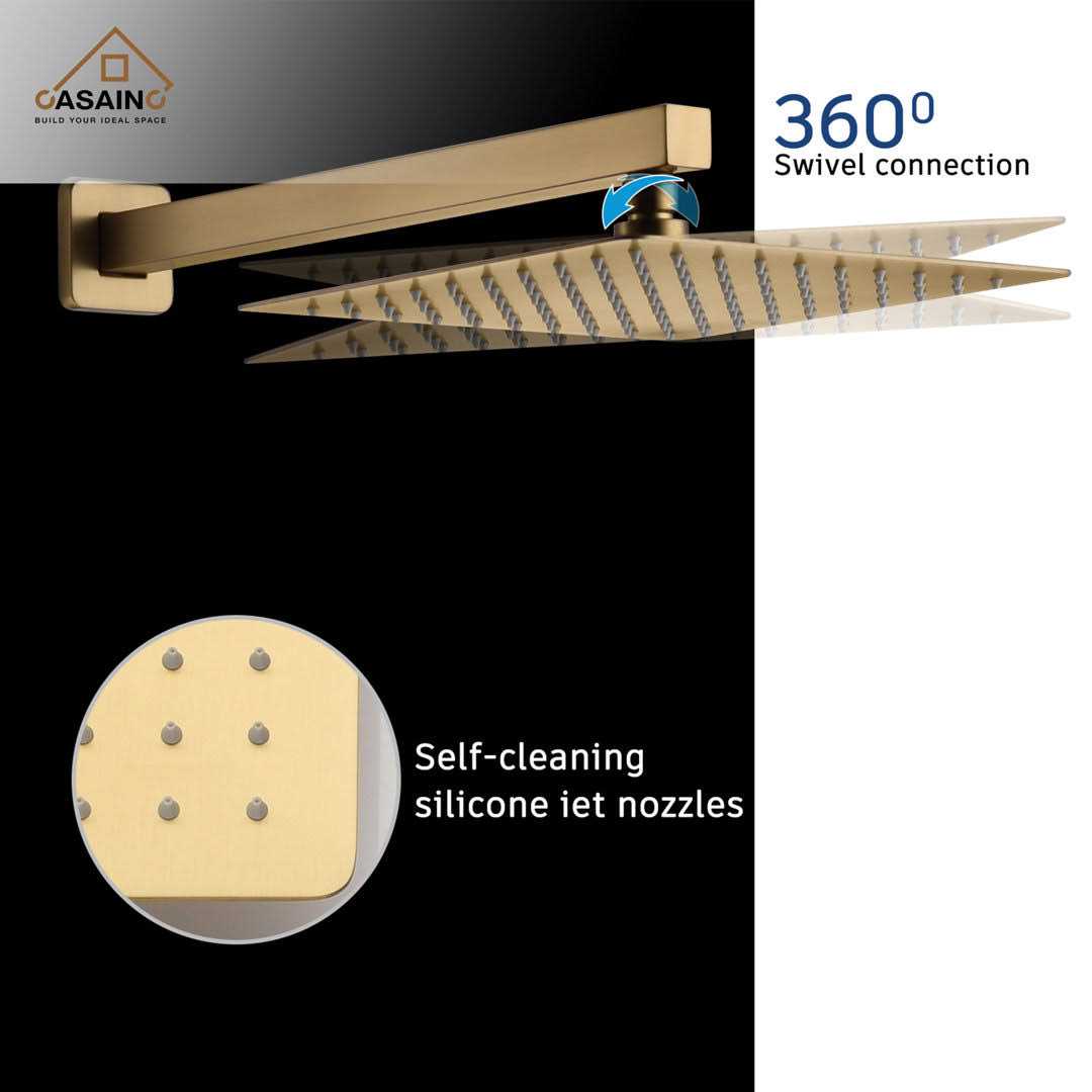 CASAINC M6646A10-MB Complete Shower System with Rough-in Valve Finish - Cheap Fitting