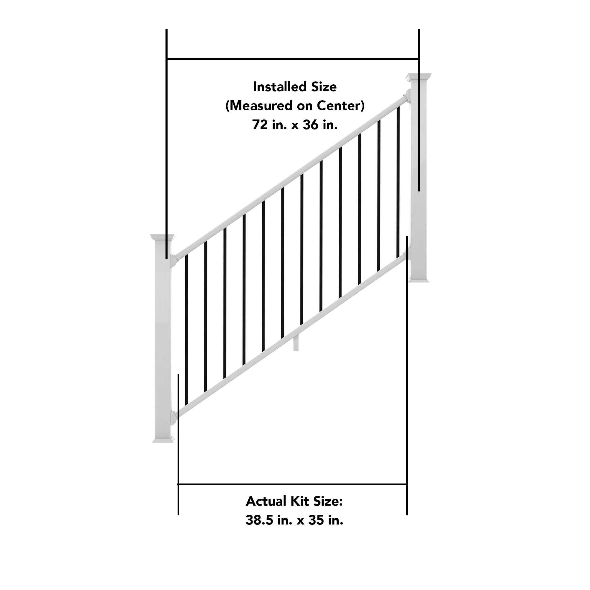 Deckorators Grab and Go 6-ft x 2.75-in x 36-in White Composite Deck Stair Rail Kit 402502 - Cheap Fitting