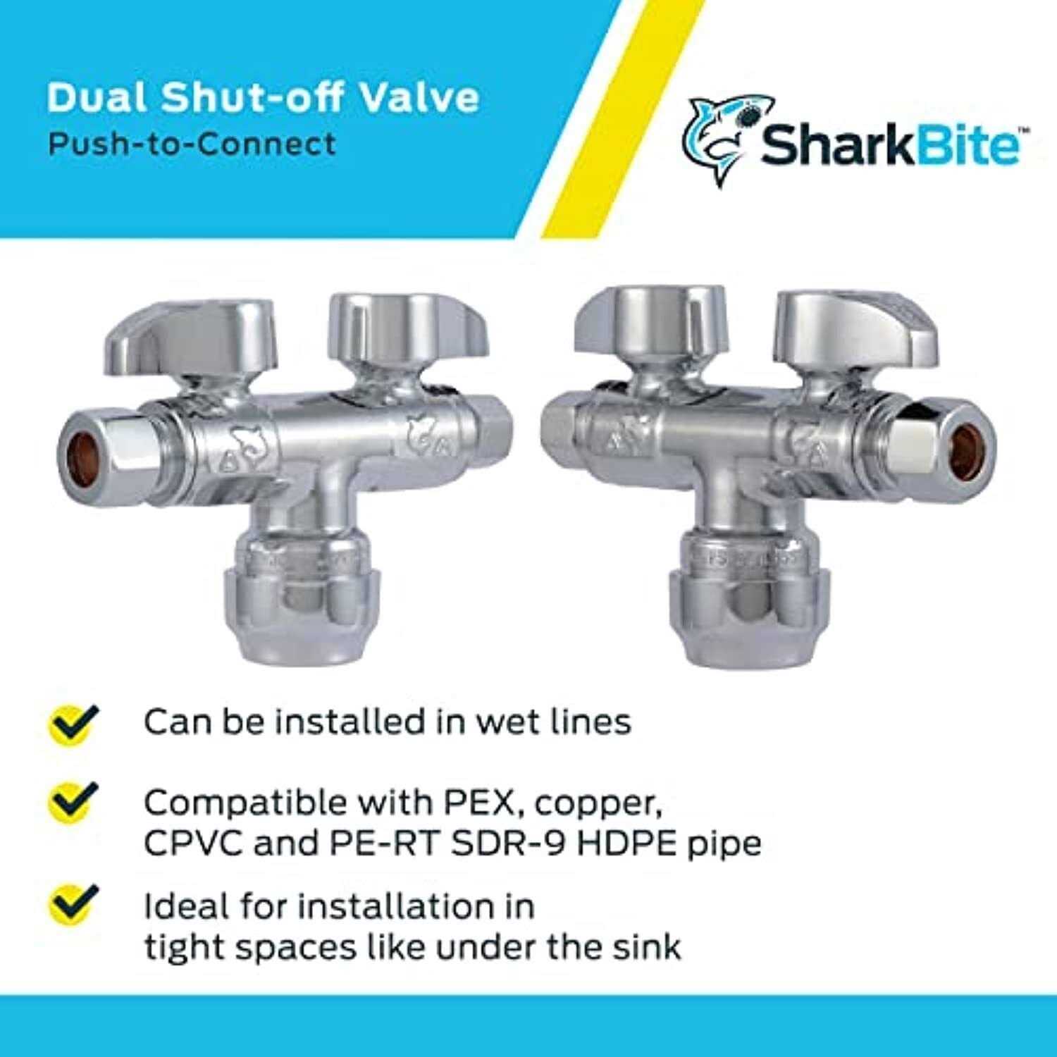 SharkBite SBDS123814 Dual Shut-Off Valve - Cheap Fitting