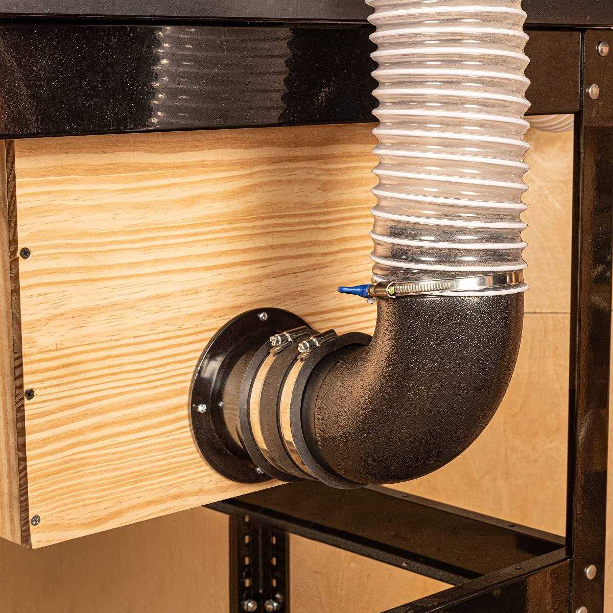 POWERTEC 70126 Inlet Flange 4 Inch OD Dust Collection Ducting Connector 70126-P2 - Cheap Fitting