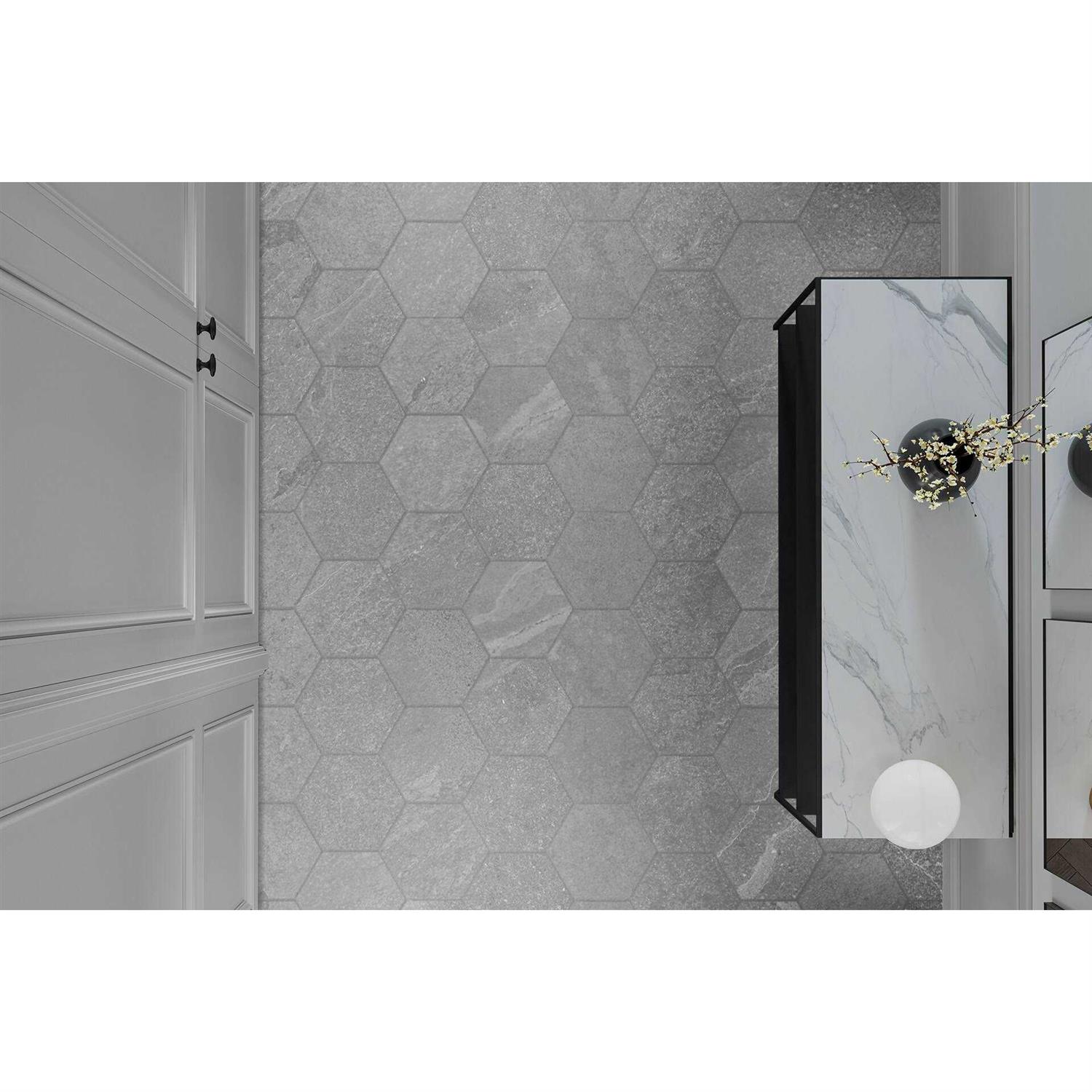 Satori Gios Hexagon 8-in x 10-in Matte Porcelain Floor and Wall Tile 1001 - Cheap Fitting