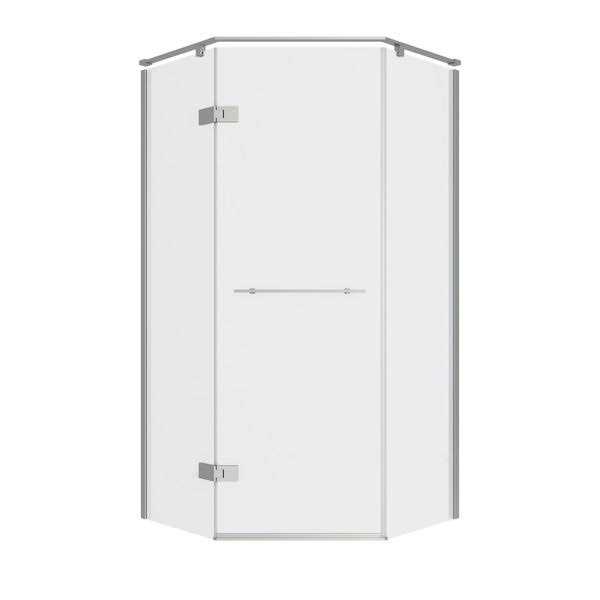 American Standard Elevate Brushed Nickel 36-1/4-in to 36-5/8-in x 74-in Frameless Sliding Soft Close Shower Door AM00841400.295 - Cheap Fitting