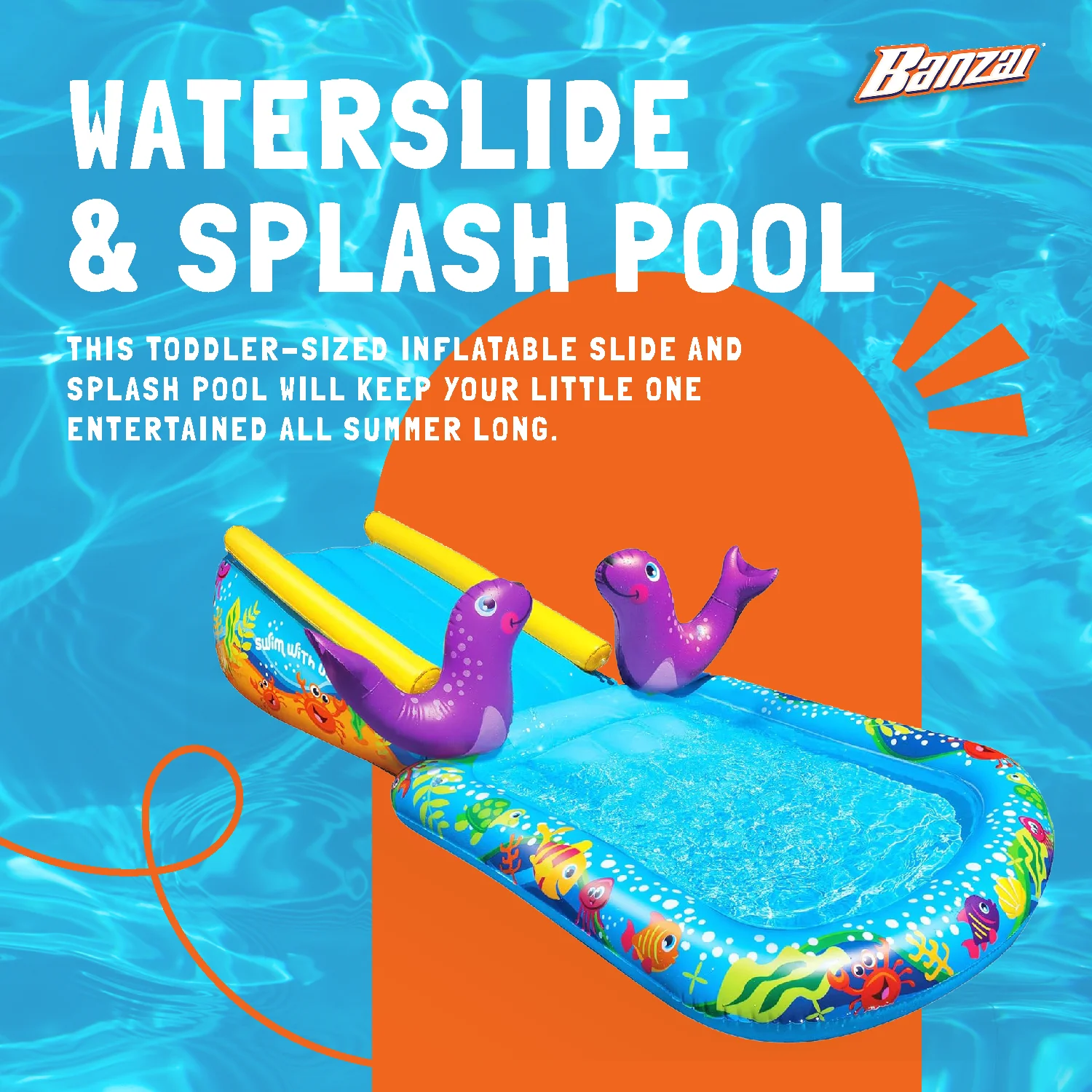 Banzai Inflatable Outdoor My First Water Slide & Splash Pool with Sprinkler - Cheap Fitting