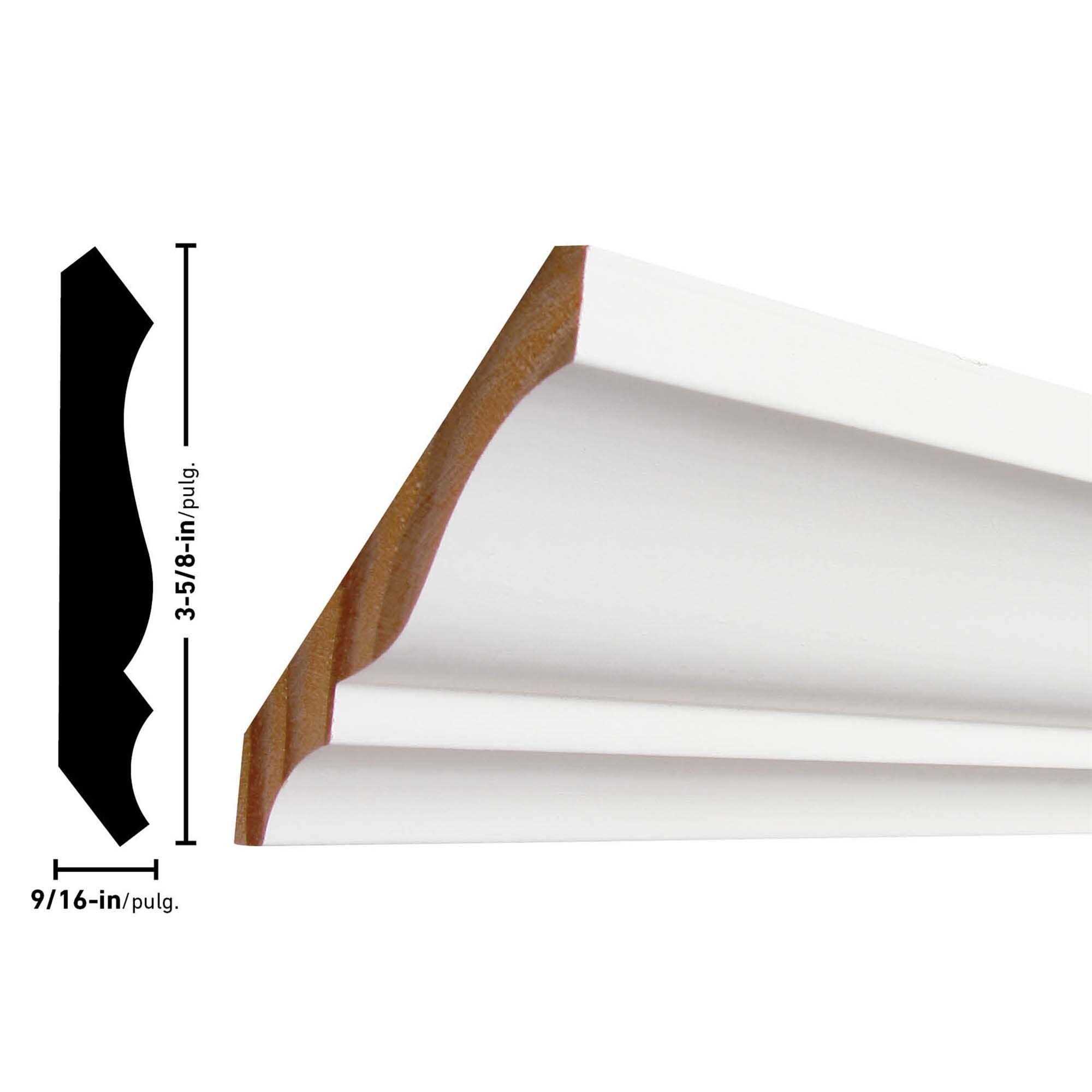 RELIABILT 3-5/8-in x 12-ft Pine Primed Crown Moulding - Cheap Fitting