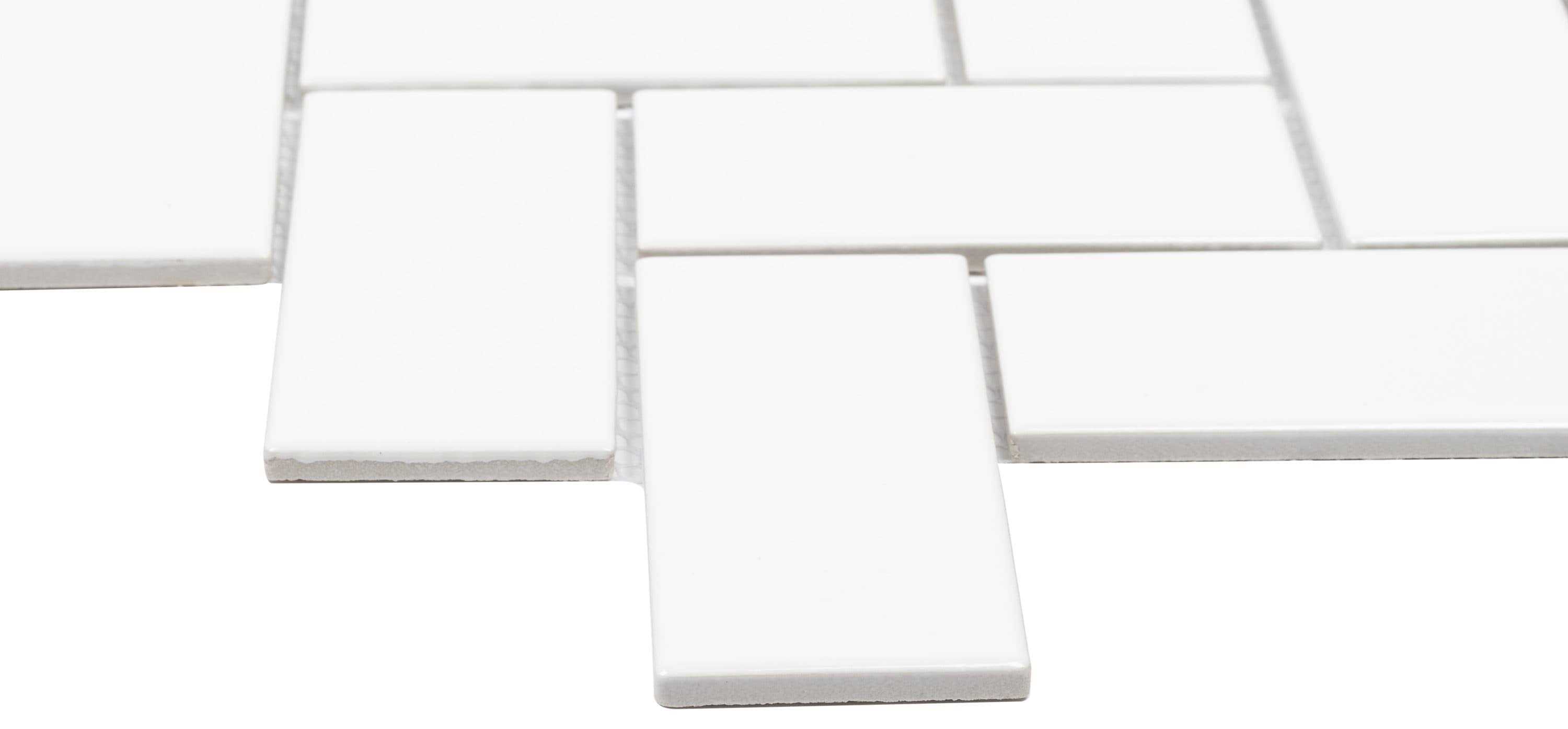 Satori Hudson 11-in x 11-in Glossy Porcelain Herringbone Subway Wall Tile 1001-0318-0 - Cheap Fitting