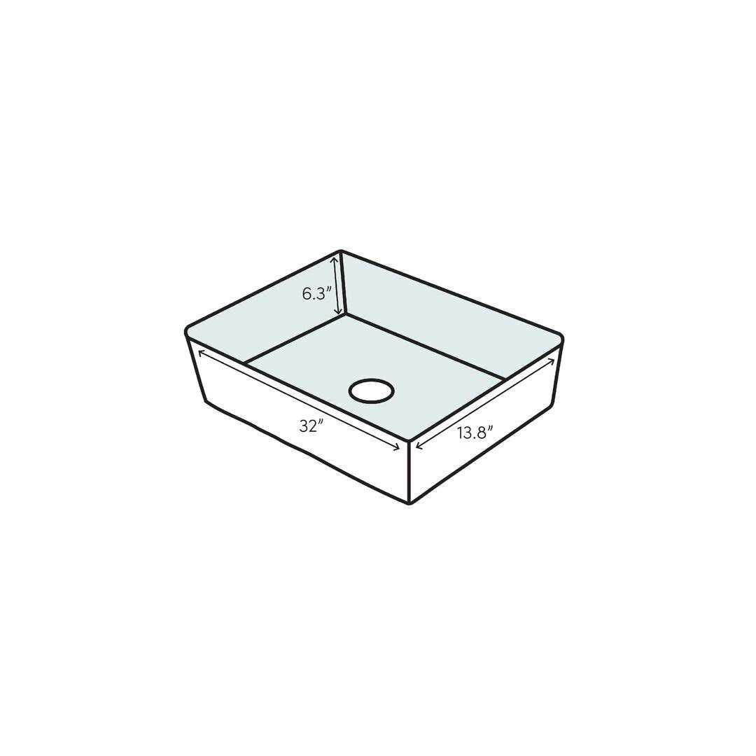 Nameeks 3501011-One Hole Tecla 31-1/2 inch Ceramic Wall Mounted / Drop In Bathroom Sink Tecla 3501011-One Hole - Cheap Fitting