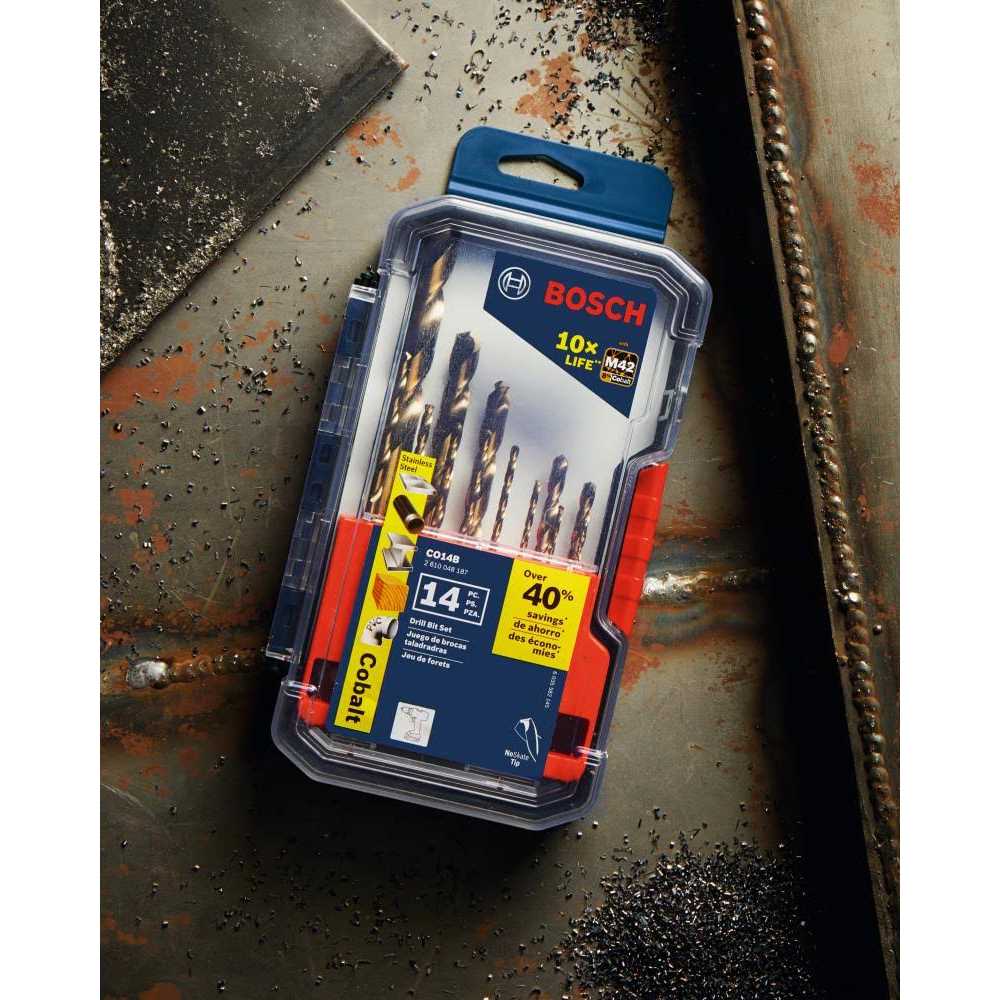 Bosch CO14B 14 Pc. Cobalt M42 Drill Bit Set - Cheap Fitting