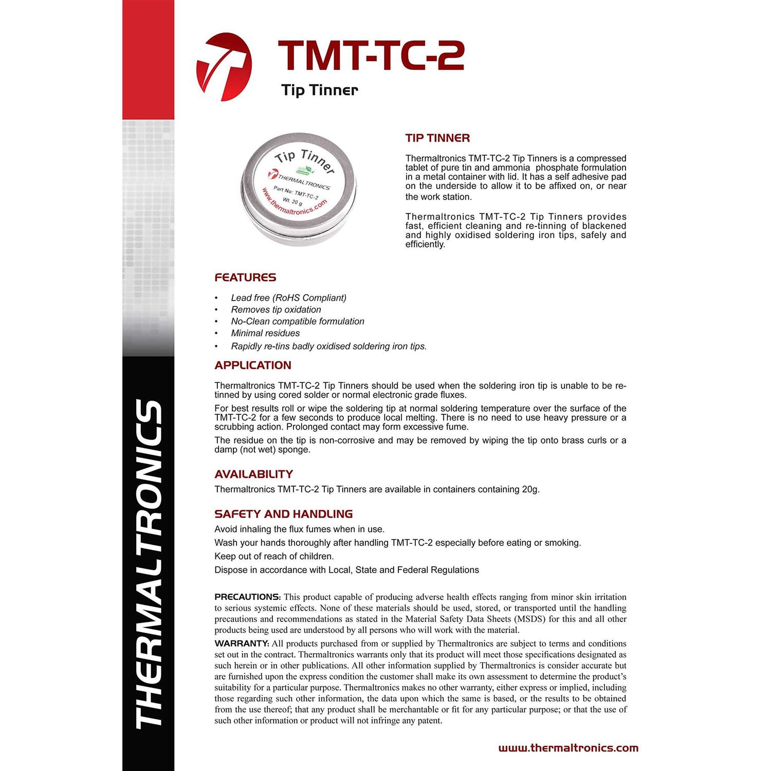 Thermaltronics Tmt-tc-2 Lead Free Tip Tinner - Cheap Fitting