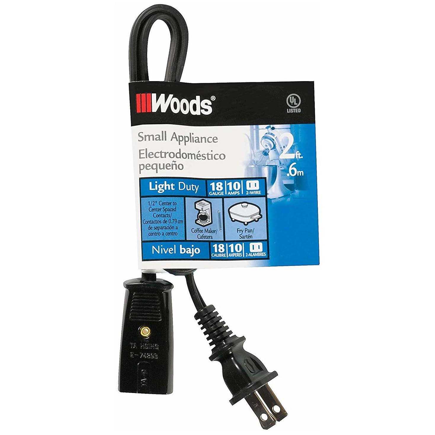 Woods Appliance Cord 2’L - Cheap Fitting