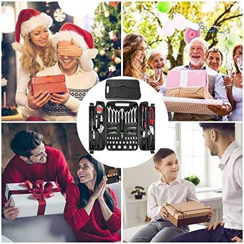 TLGREEN 95 Piece Tool Set Tool Kit Mechanics Tool Set Portable Toolbox with Adjustable Wrench Pliers Socket Bits - Cheap Fitting