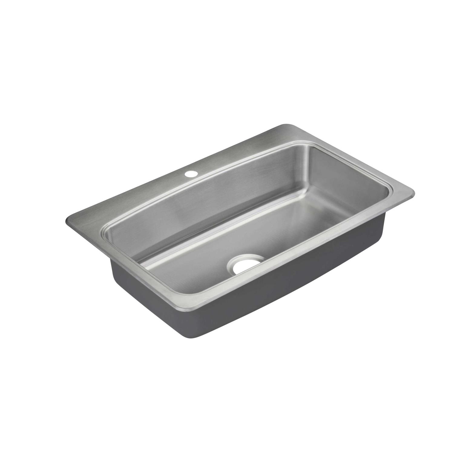 Proflo PFSR1B332261 Bealeton 32-15/16 inch Drop in Single Basin Stainless Steel Kitchen Sink - Cheap Fitting