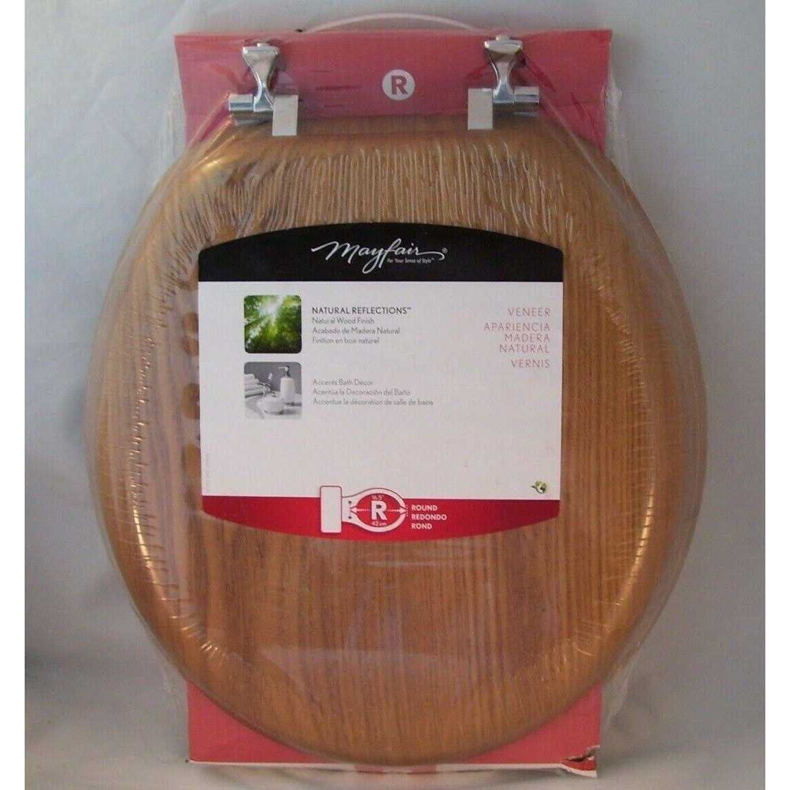 Bemis Toilet Seat Mayfair Round Oak Wood - Cheap Fitting