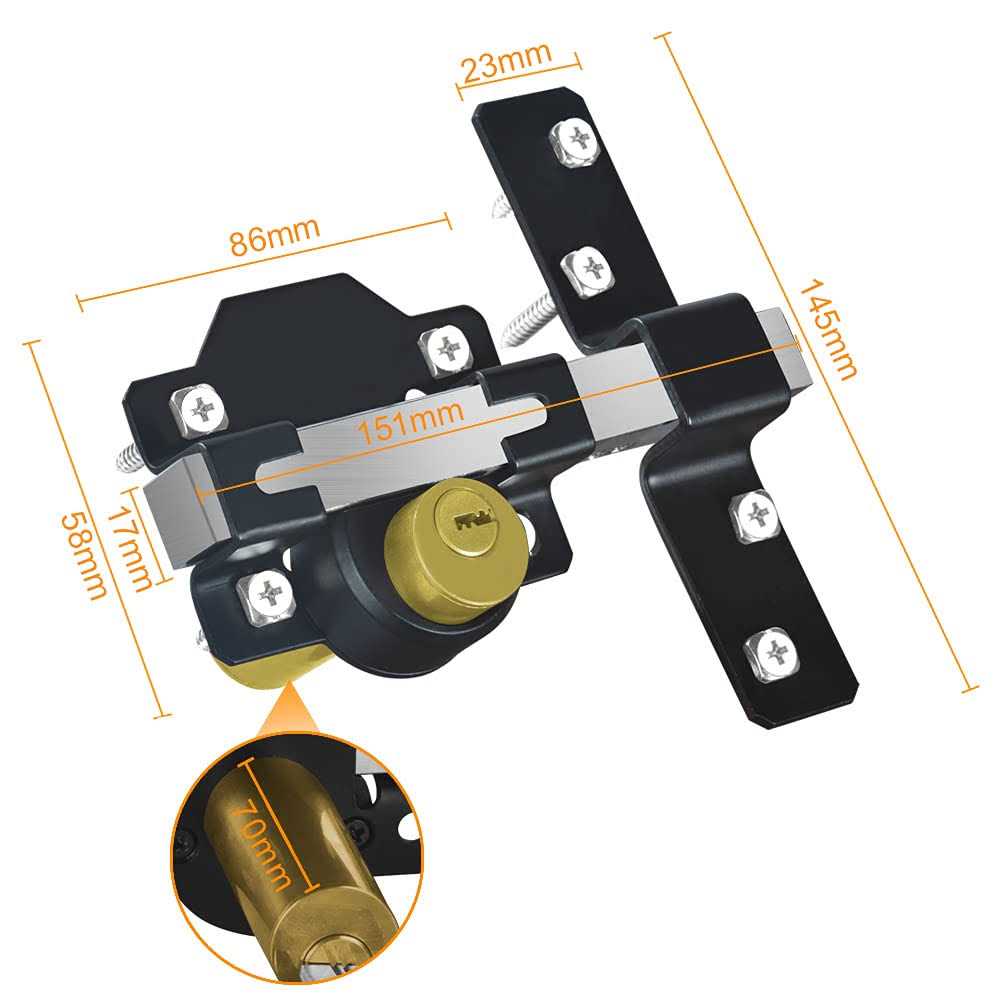 Barn Door Lock 70mm Fence Gate Lock Double Sided Gate Latch - Cheap Fitting