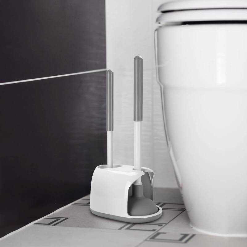 TreeLen Toilet Plunger and Brush Set 2 in 1 Toilet Bowl Brush Plunger with Holder Combo Caddy Stand for Bathroom Cleaning - Cheap Fitting