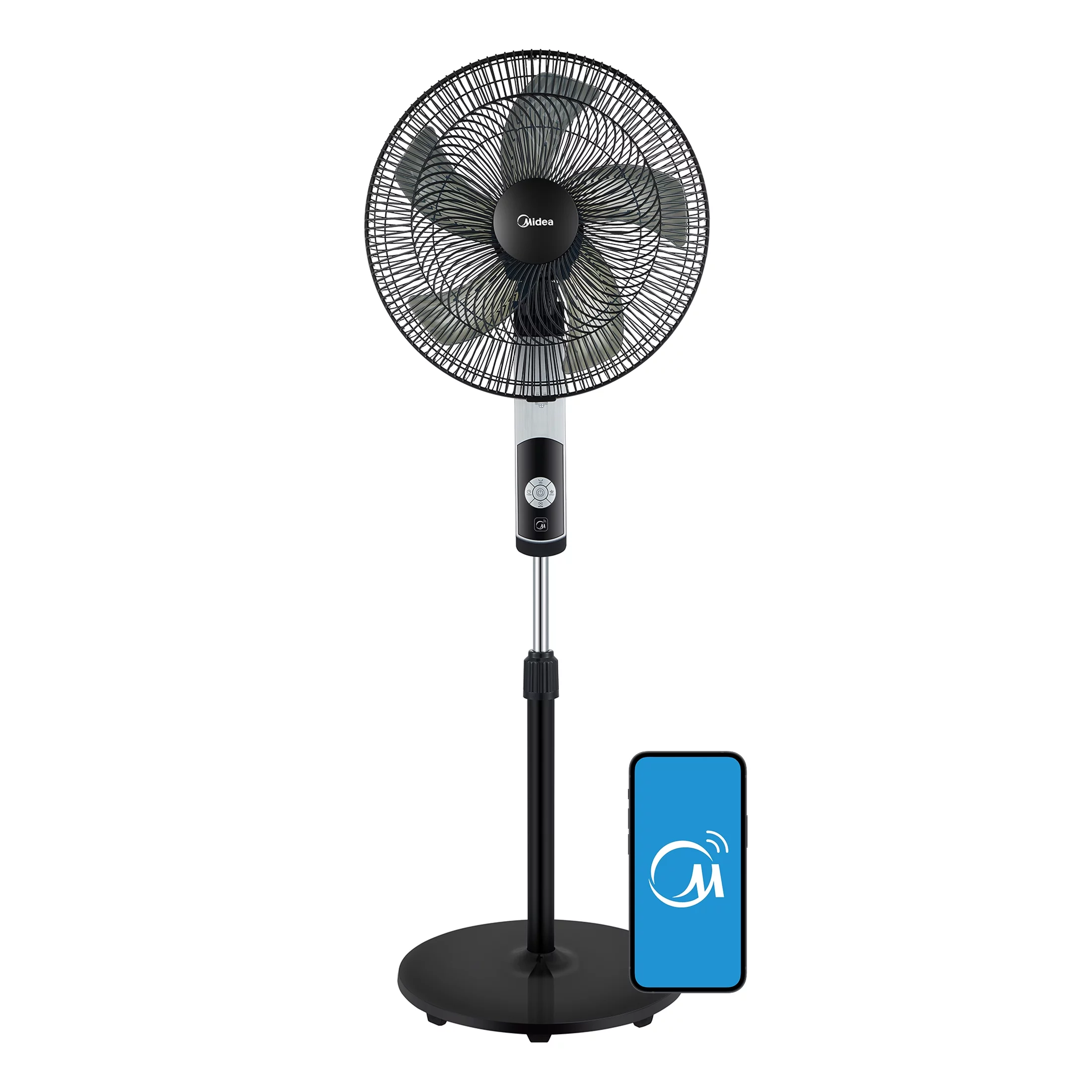 Midea 16-inch Smart Pedestal DC Fan with Wi-Fi, Black - Cheap Fitting