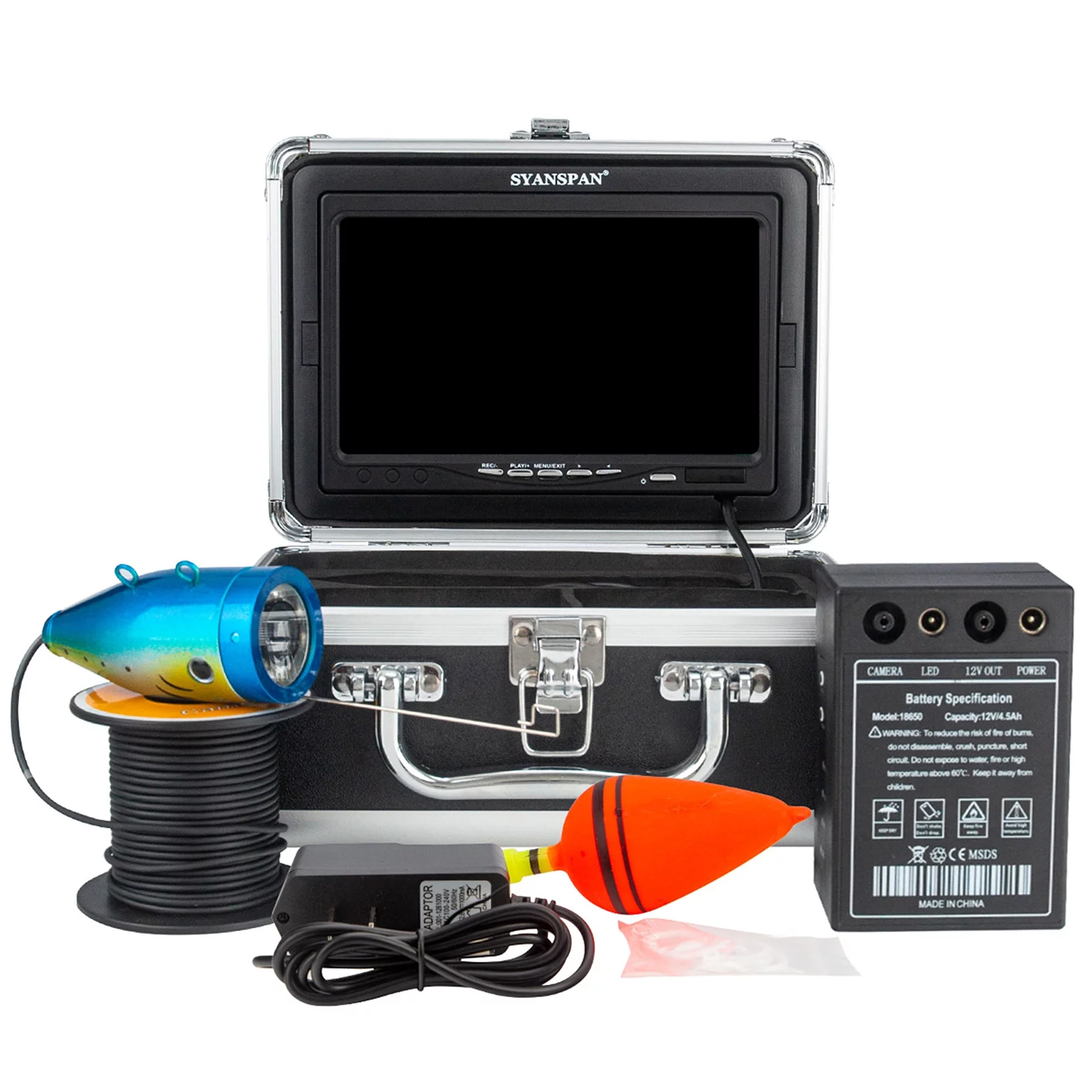 SYANSPAN 7in Underwater Fishing Camera Fish Finder 12 Infrared LED Lamps 15M for Ice Sea Fishing - Cheap Fitting