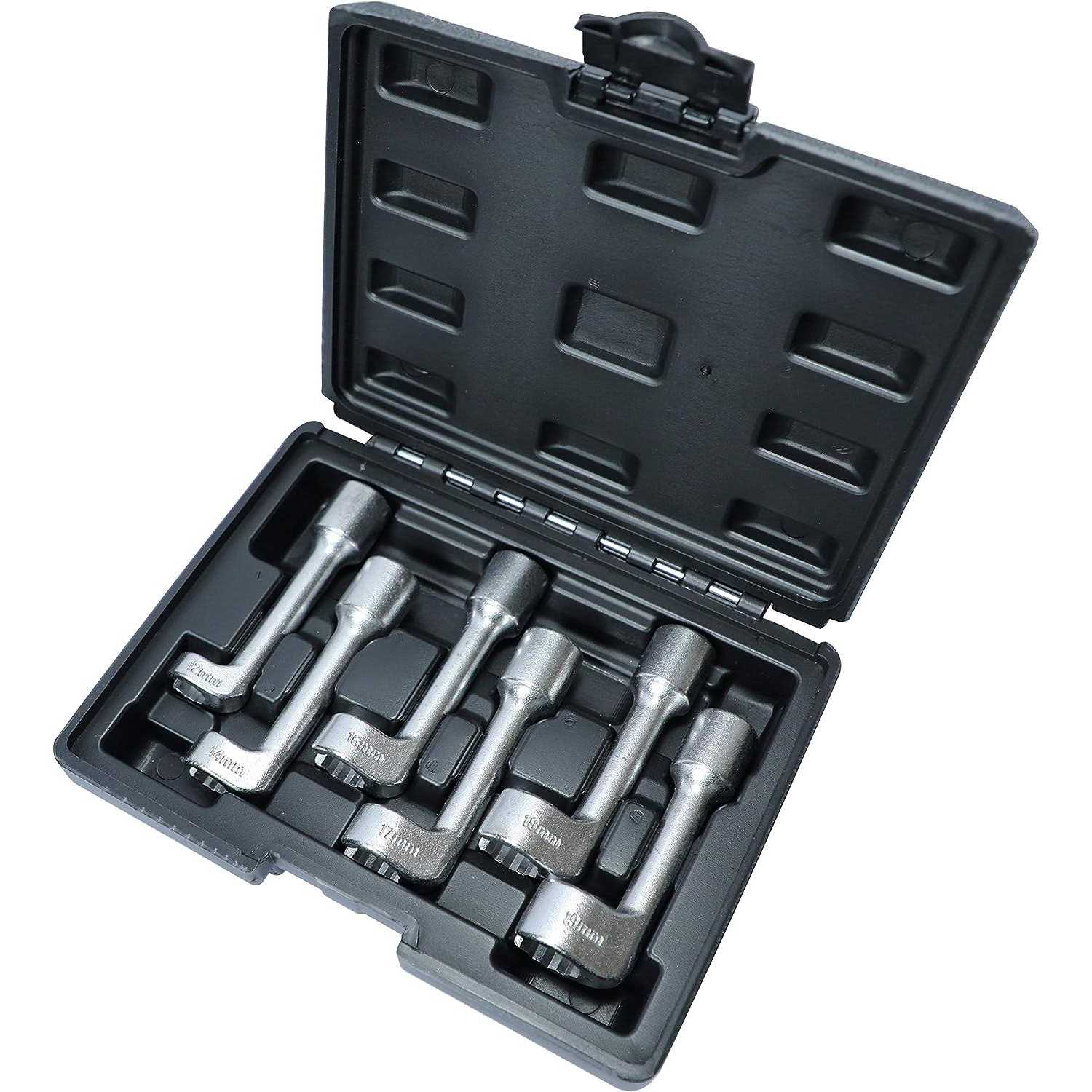 Dptool 12pt 1/2 Dr L-type Diesel Injector Line Socket Wrench Set 12 14 16 17 18 19mm - Cheap Fitting