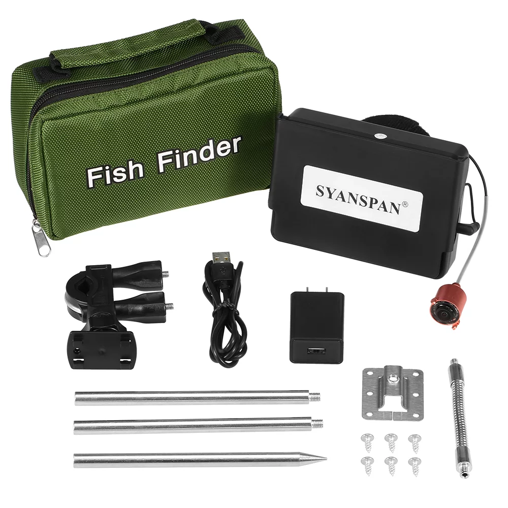 walmeck 4.3 Inch Portable Underwater Fishing Fish Finder Waterproof Ice Boat Fishing 20M Cable with Carry Bag - Cheap Fitting