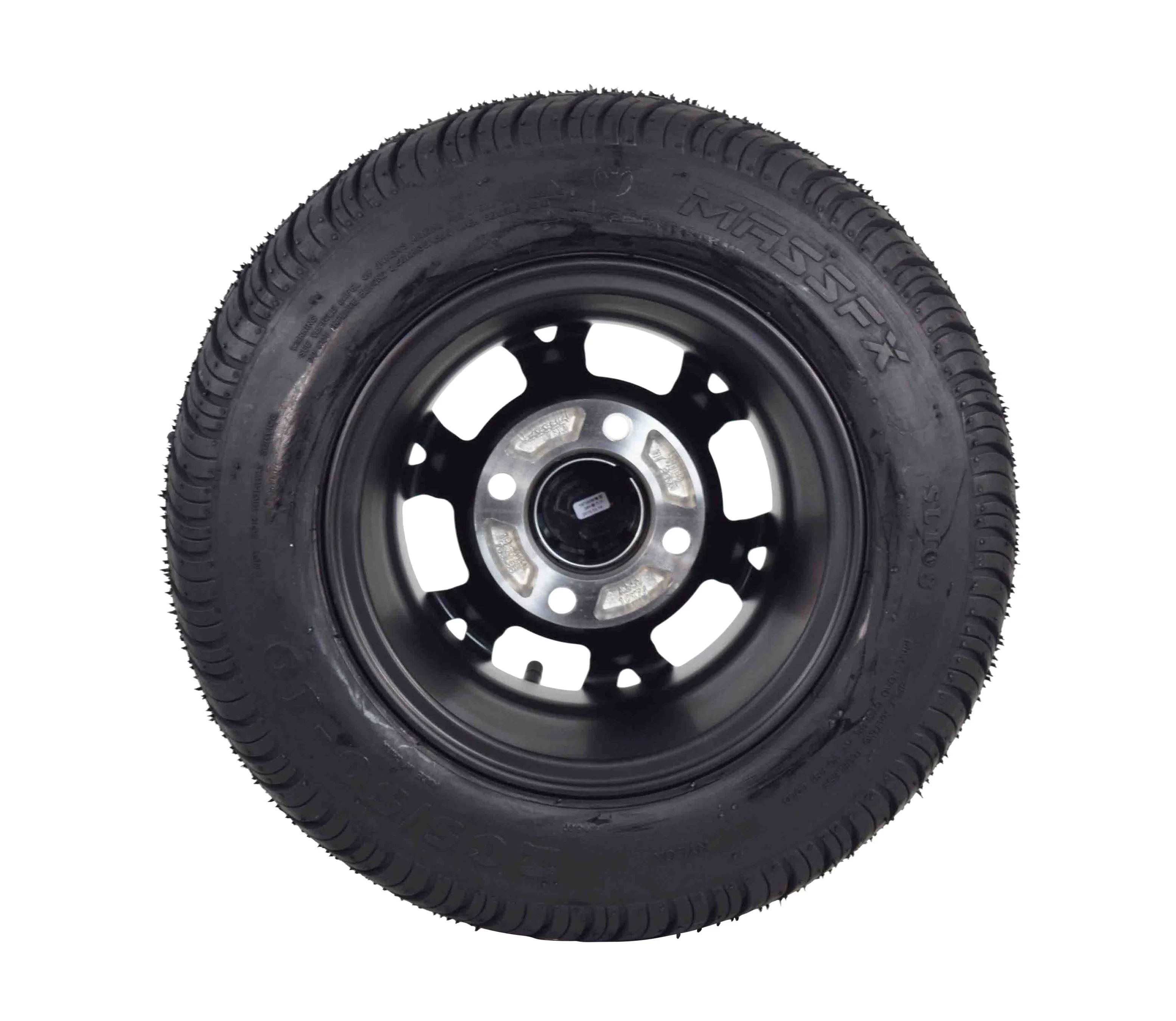 MASSFX 205/50-10 Golf Cart Turf Tire & Black Wheel Kit A240 10x7 4/101.6 - Cheap Fitting
