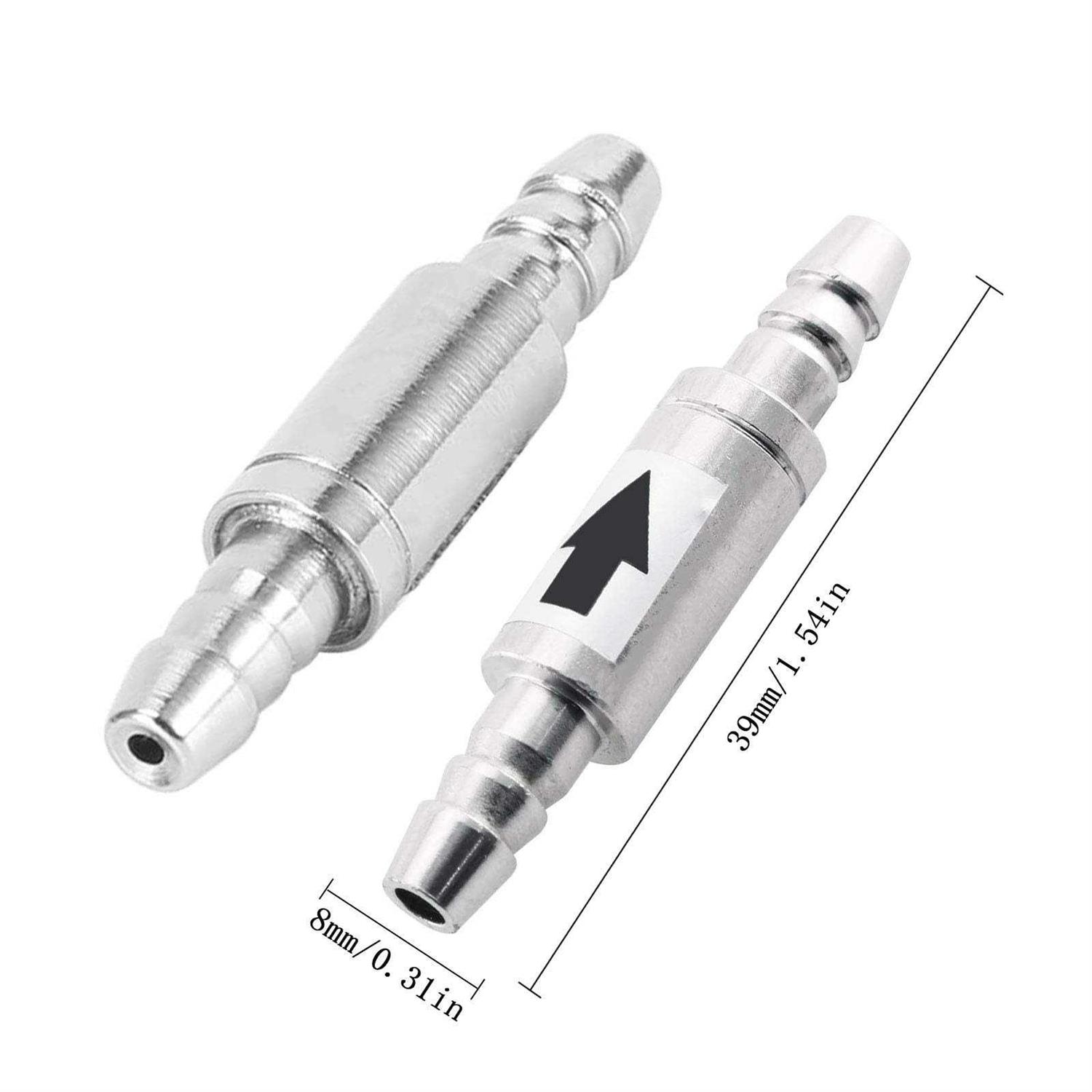 2 PCS Stainless Steel One Way Check Valve,Air CO2 Line Tubing Regulator for Anti-Backflow Non-Return in Aquarium System - Cheap Fitting