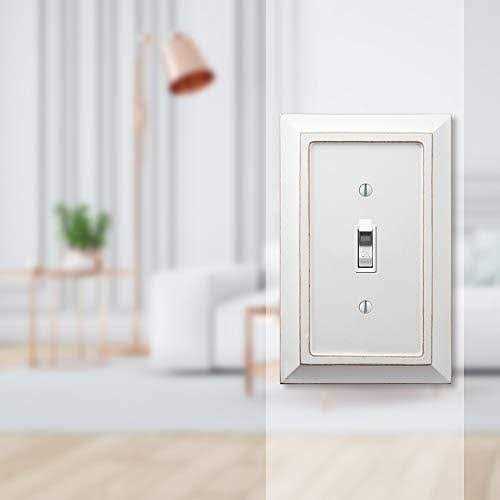 Amerelle Toggle Savannah Distressed White Wood Wallplate - Cheap Fitting