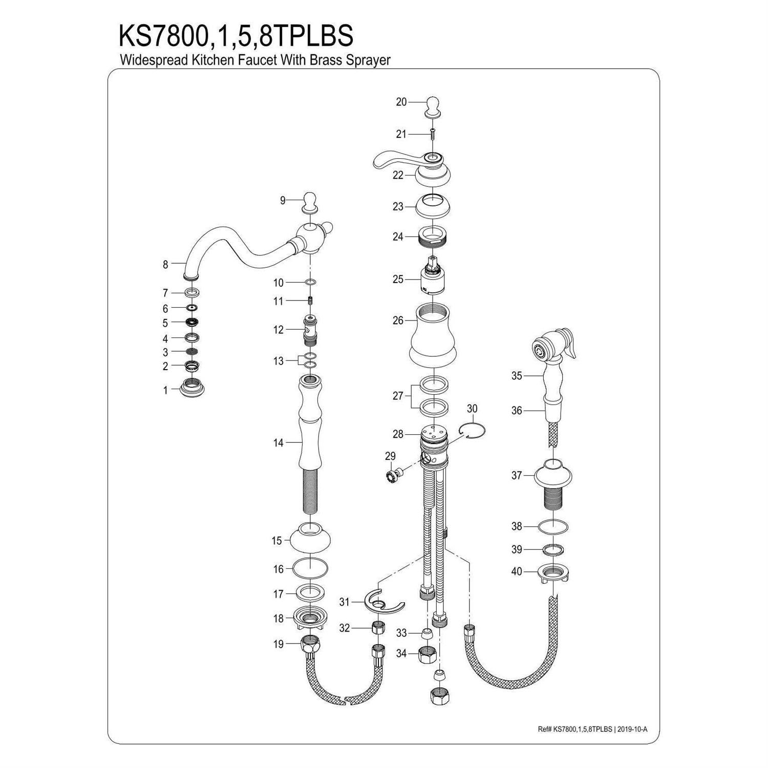 Kingston Brass Templeton Widespread Kitchen Faucet with Brass Sprayer - Cheap Fitting
