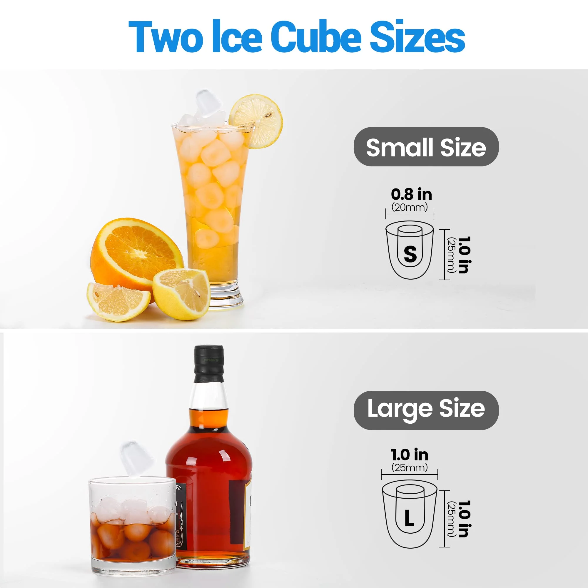 Countertop Ice Makers,26.5lbs in 24Hrs, 9 Cubes Ready in 8 Mins, Self-Cleaning Portable Ice Machine with Ice Scoop and Basket, 2 Sizes of Bullet Ice for Home Kitchen Office Bar Party, - Cheap Fitting