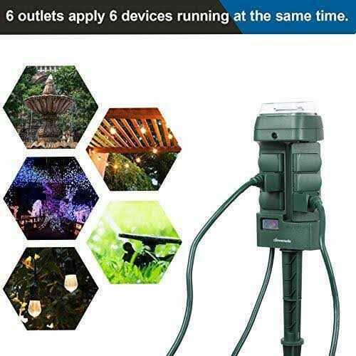 dewenwils Outdoor Mechanical Power Stake Timer Waterproof 6 Grounded Outlets - Cheap Fitting