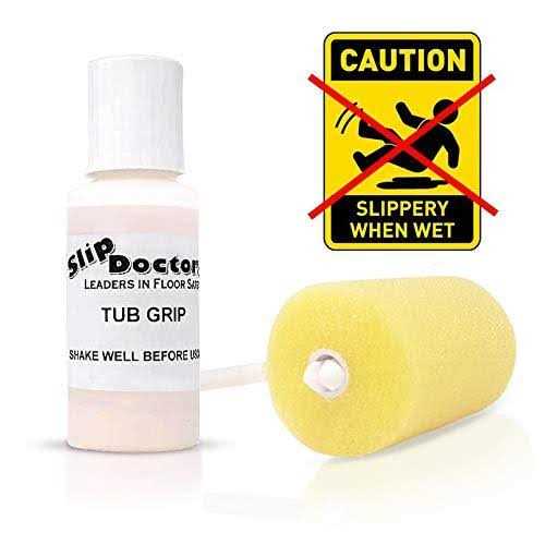 SlipDoctors Tub Grip Anti-Slip Bath & Shower Floor Solution Fixes Slippery Fiberglass & Acrylic Bathtub or Showers - Cheap Fitting