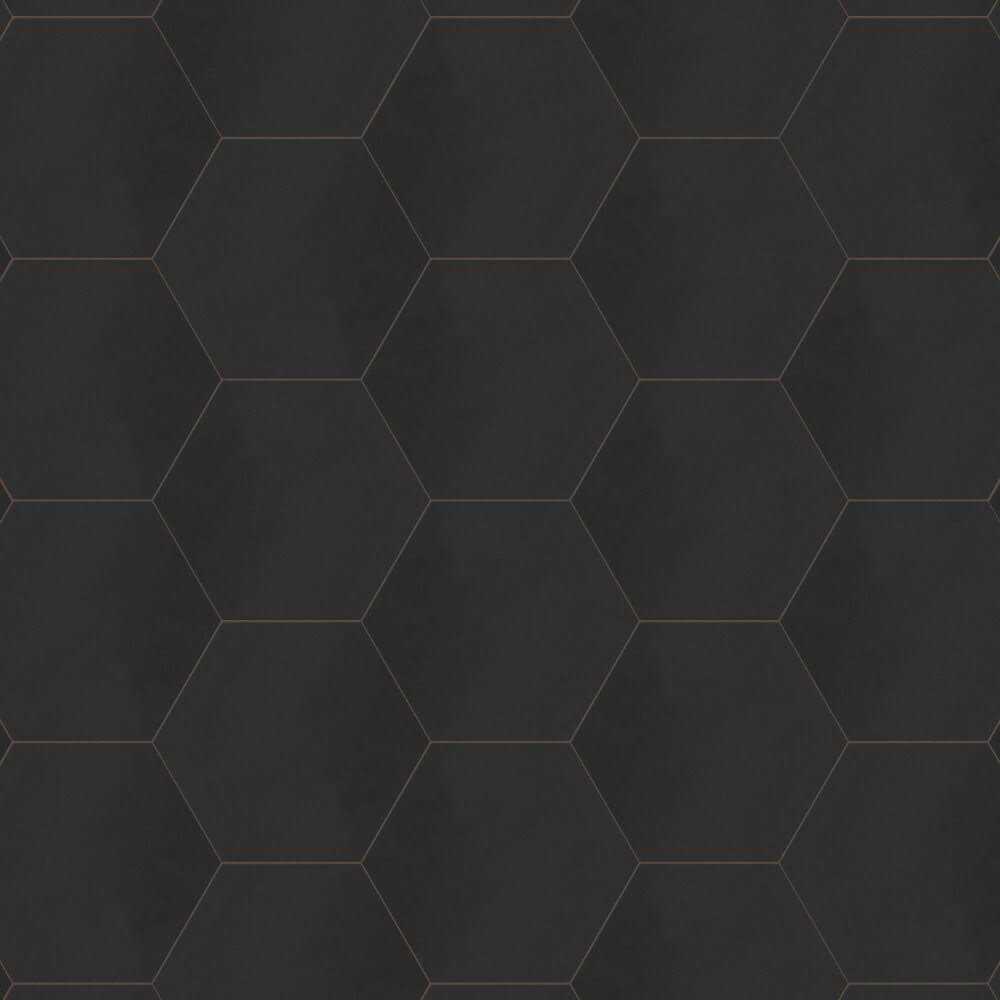 Merola Tile Apini Hex Matte Black 9 x 11 Porcelain Floor and Wall Tile - Cheap Fitting