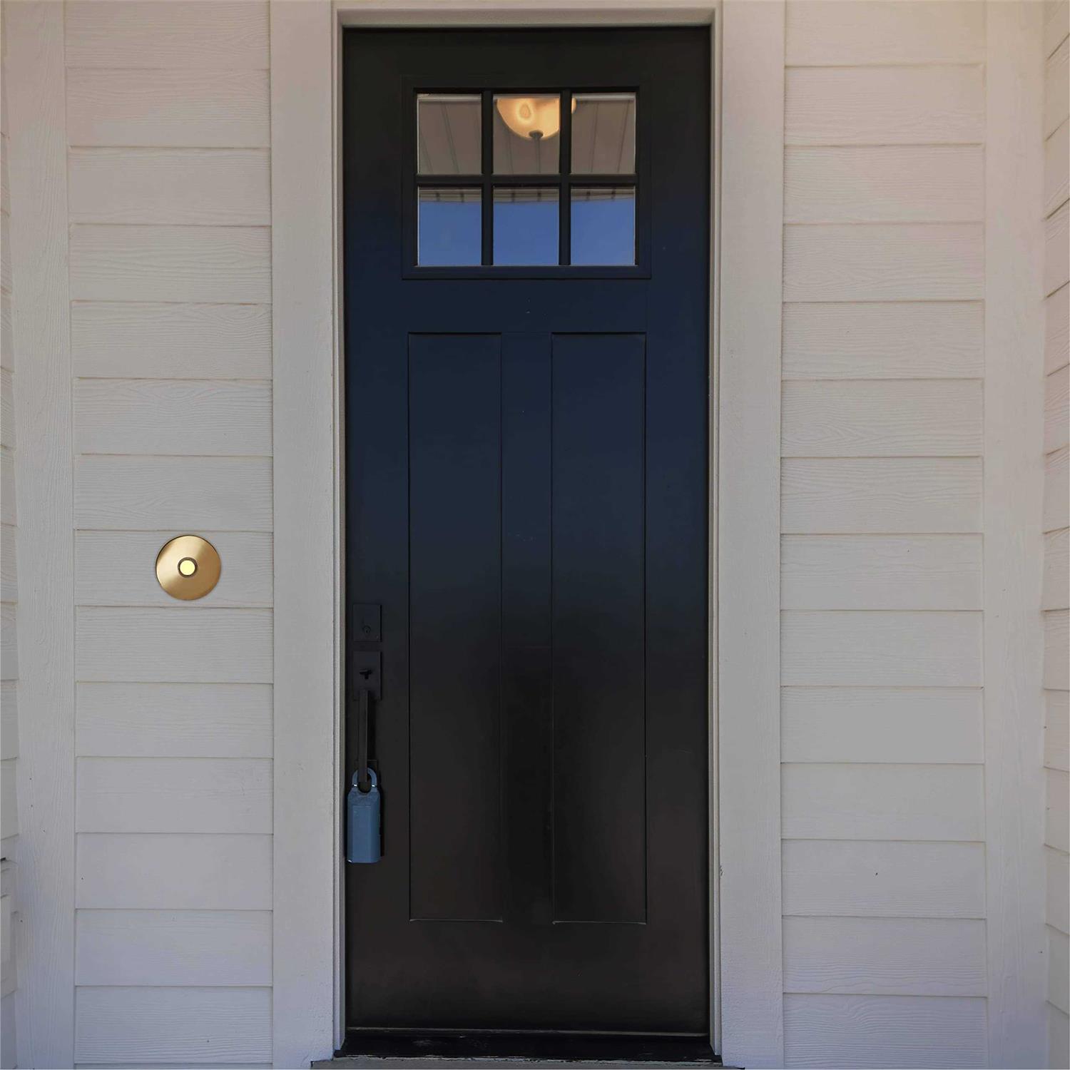 Newhouse Hardware BR5WL 2-1/2 Round Polished Brass Lighted Bronze Doo - Cheap Fitting