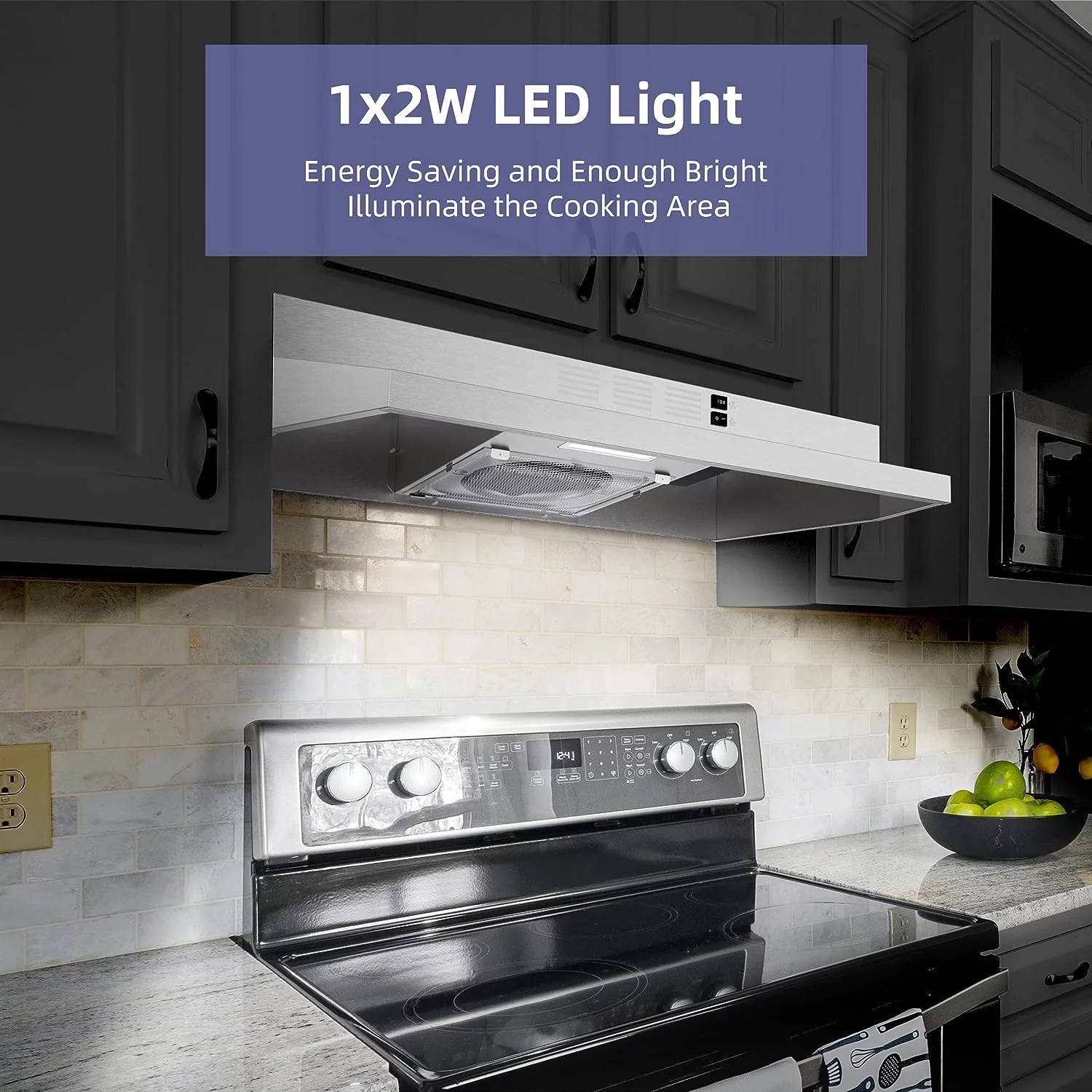 FIREGAS Range Hood 30 inch Under Cabinet Range Hood with 2 Speed Exhaust Fan,300 CFM,Stainless Steel - Cheap Fitting