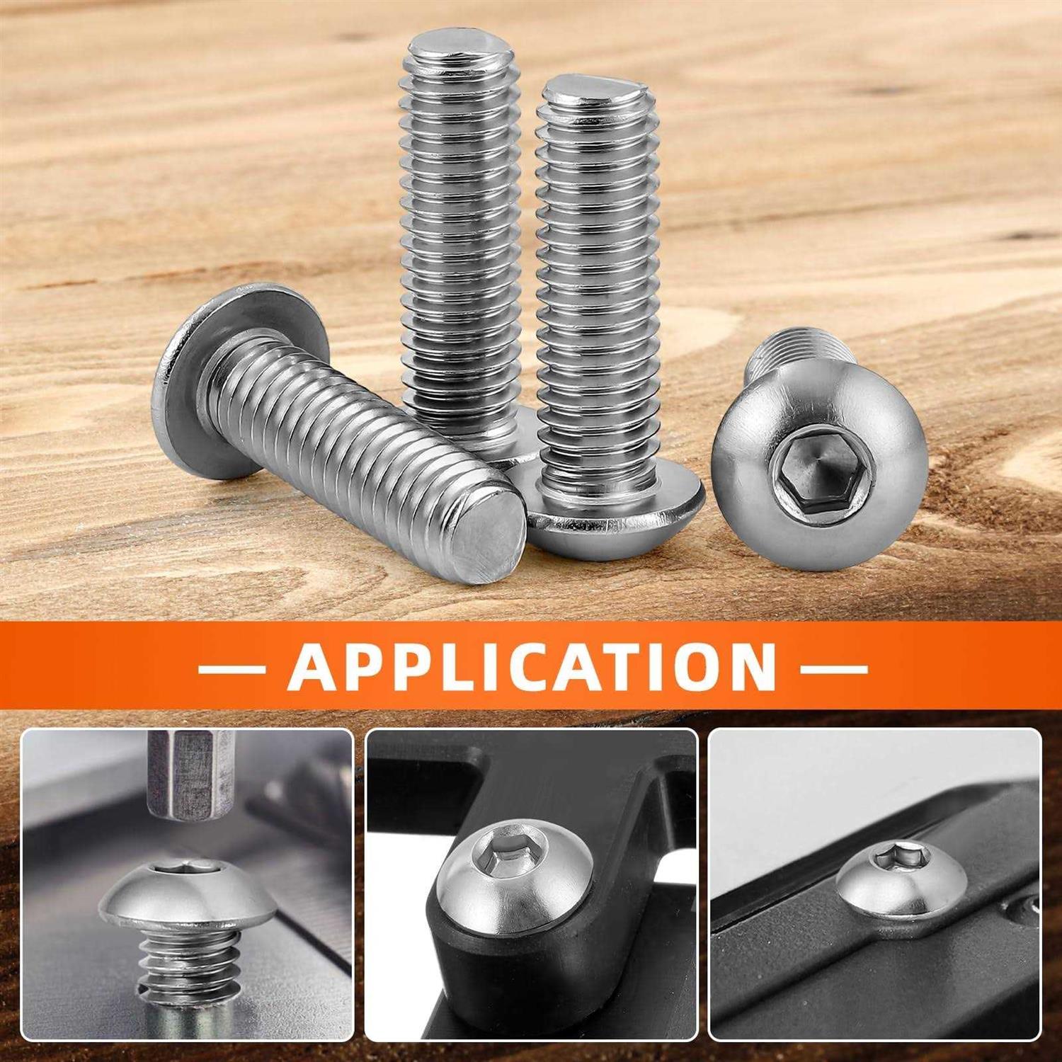 M8-1.25 x Button Head Socket Cap Screws Stainless Steel 18-8 - Cheap Fitting