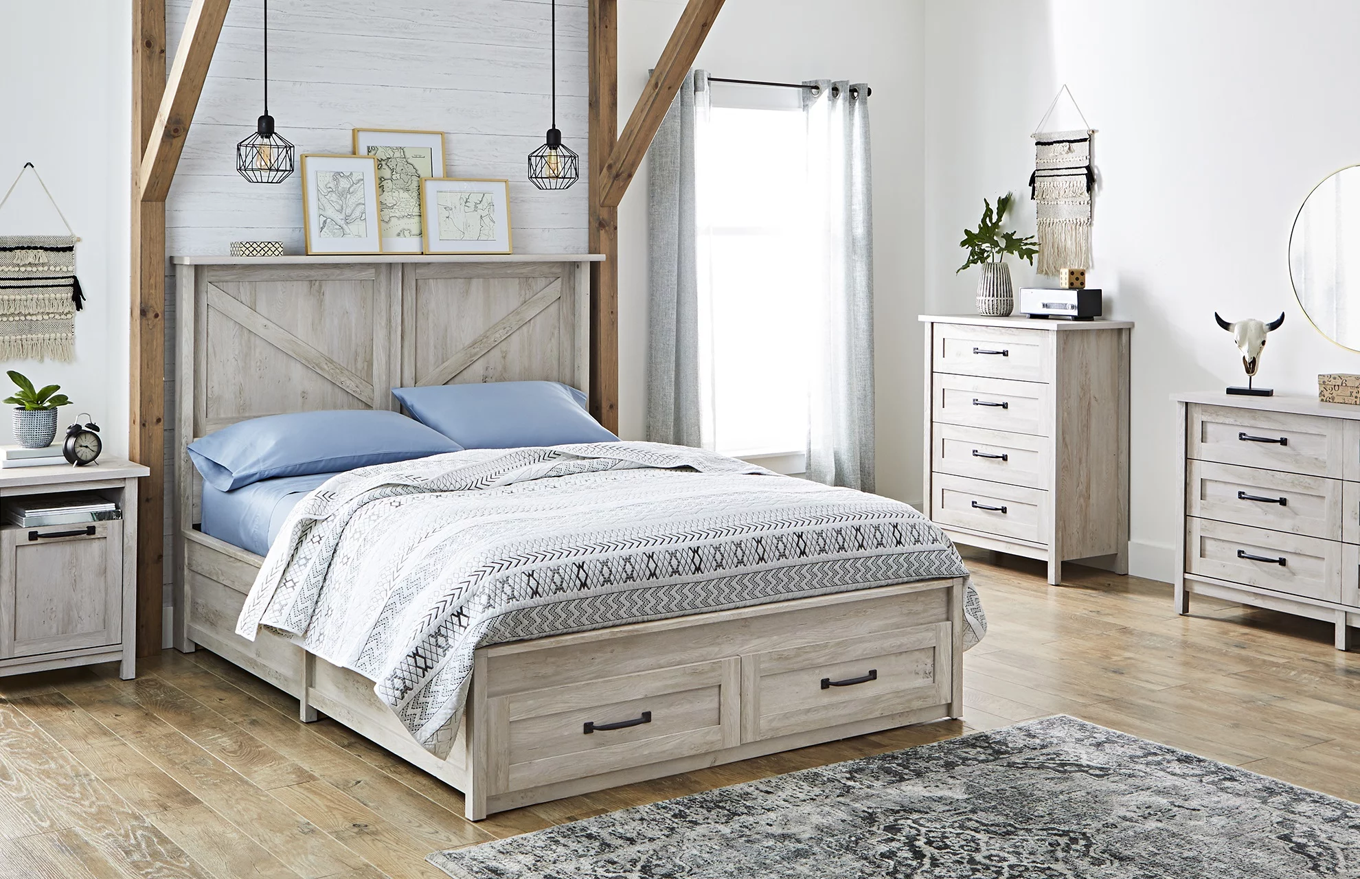Better Homes & Gardens Modern Farmhouse 6 Drawer Dresser, Rustic White Finish - Cheap Fitting